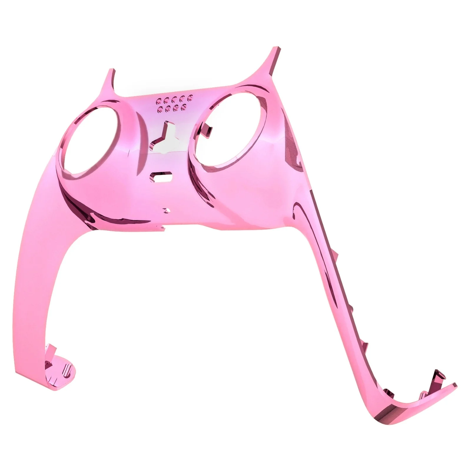eXtremeRate Replacement Decorative Trim Shell with Accent Rings Compatible with PS5 Controller BDM-010/020/030/040/050 - Chrome Pink Glossy - Image 8