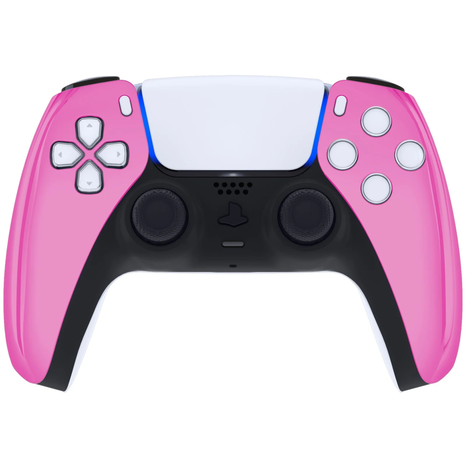 eXtremeRate Replacement Front Housing Shell Compatible with PS5 Controller BDM-010/020/030/040/050 - Chrome Pink Glossy - Image 2