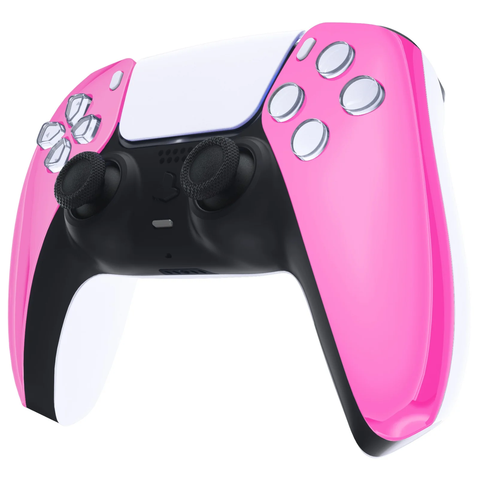 eXtremeRate Replacement Front Housing Shell Compatible with PS5 Controller BDM-010/020/030/040/050 - Chrome Pink Glossy - Image 4