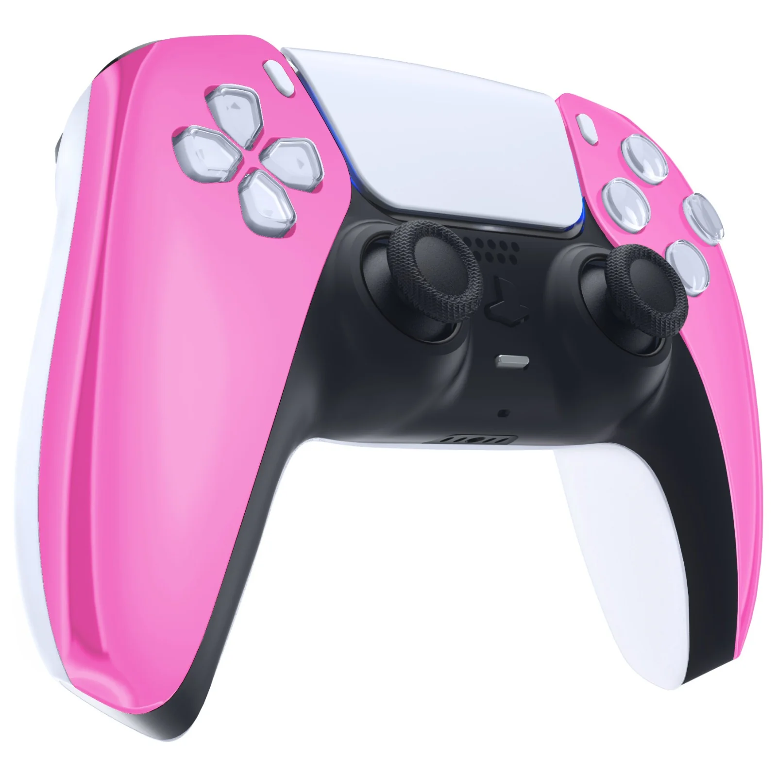 eXtremeRate Replacement Front Housing Shell Compatible with PS5 Controller BDM-010/020/030/040/050 - Chrome Pink Glossy - Image 5