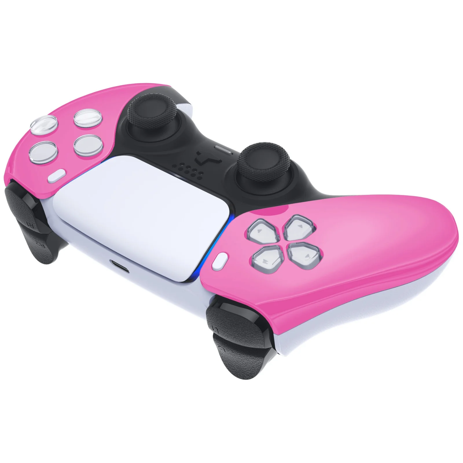 eXtremeRate Replacement Front Housing Shell Compatible with PS5 Controller BDM-010/020/030/040/050 - Chrome Pink Glossy - Image 6