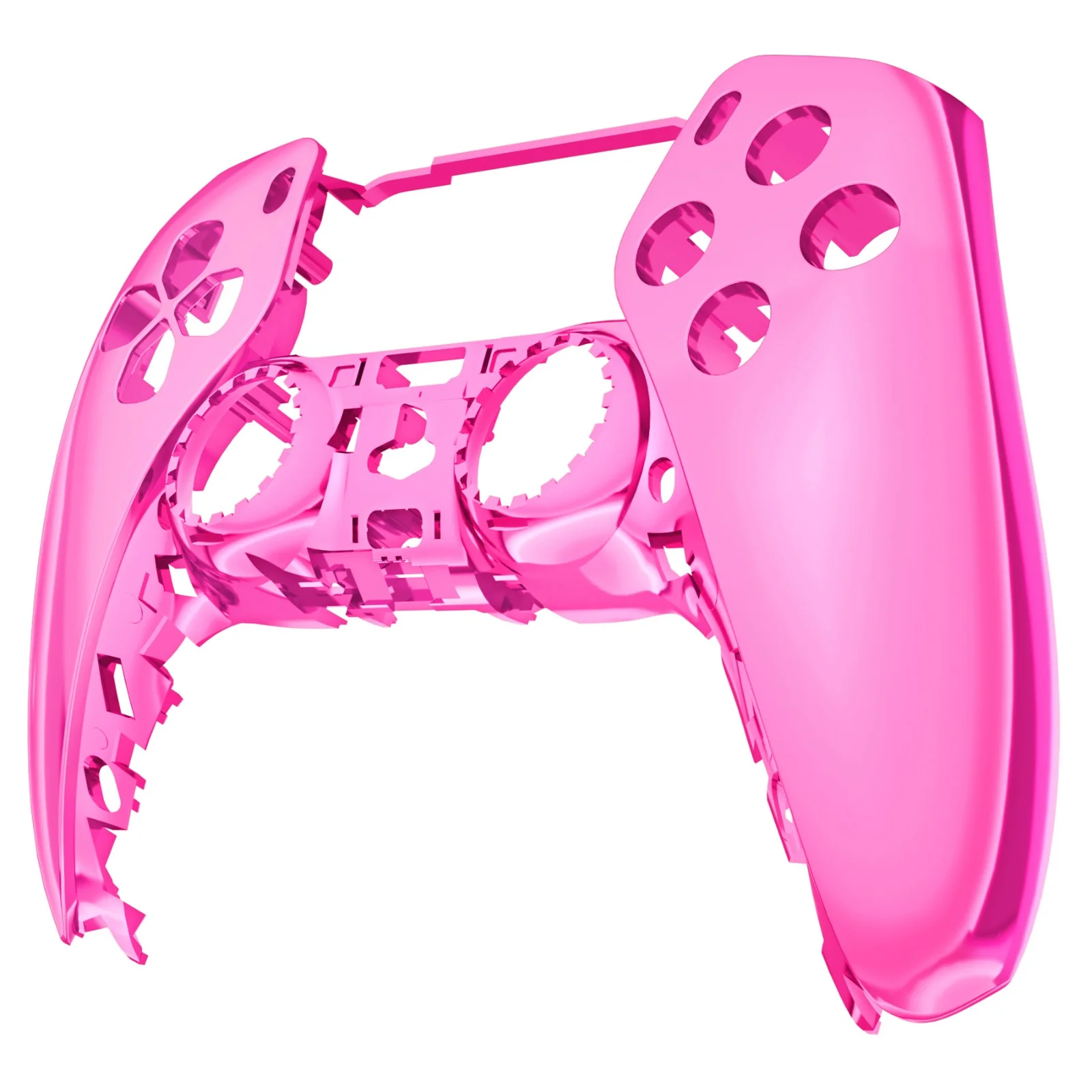 eXtremeRate Replacement Front Housing Shell Compatible with PS5 Controller BDM-010/020/030/040/050 - Chrome Pink Glossy - Image 9