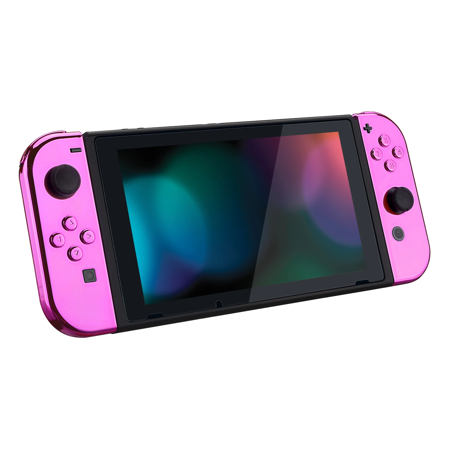 eXtremeRate Replacement Full Set Shell Case with Buttons for Joycon of NS Switch - Chrome Pink Glossy - Image 6