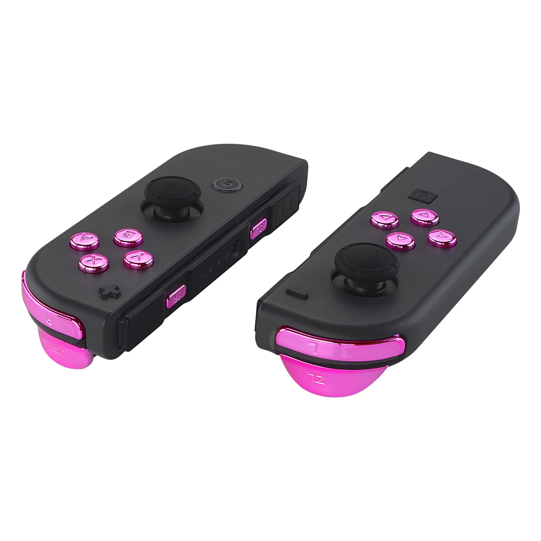 eXtremeRate Replacement Full Set Buttons for Joycon of NS Switch - Chrome Pink Glossy - Image 4