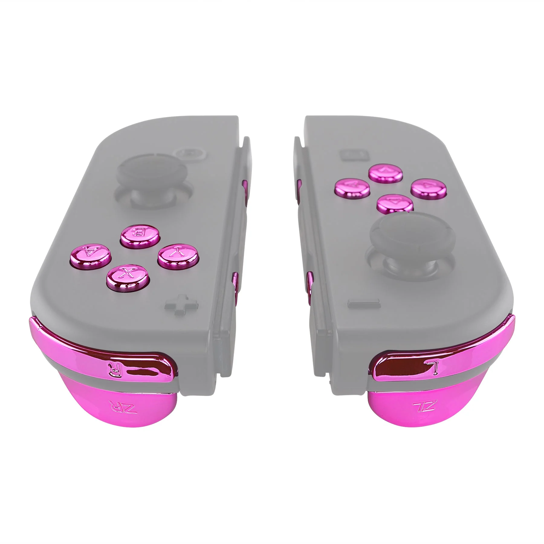 eXtremeRate Replacement Full Set Buttons for Joycon of NS Switch - Chrome Pink Glossy - Image 5