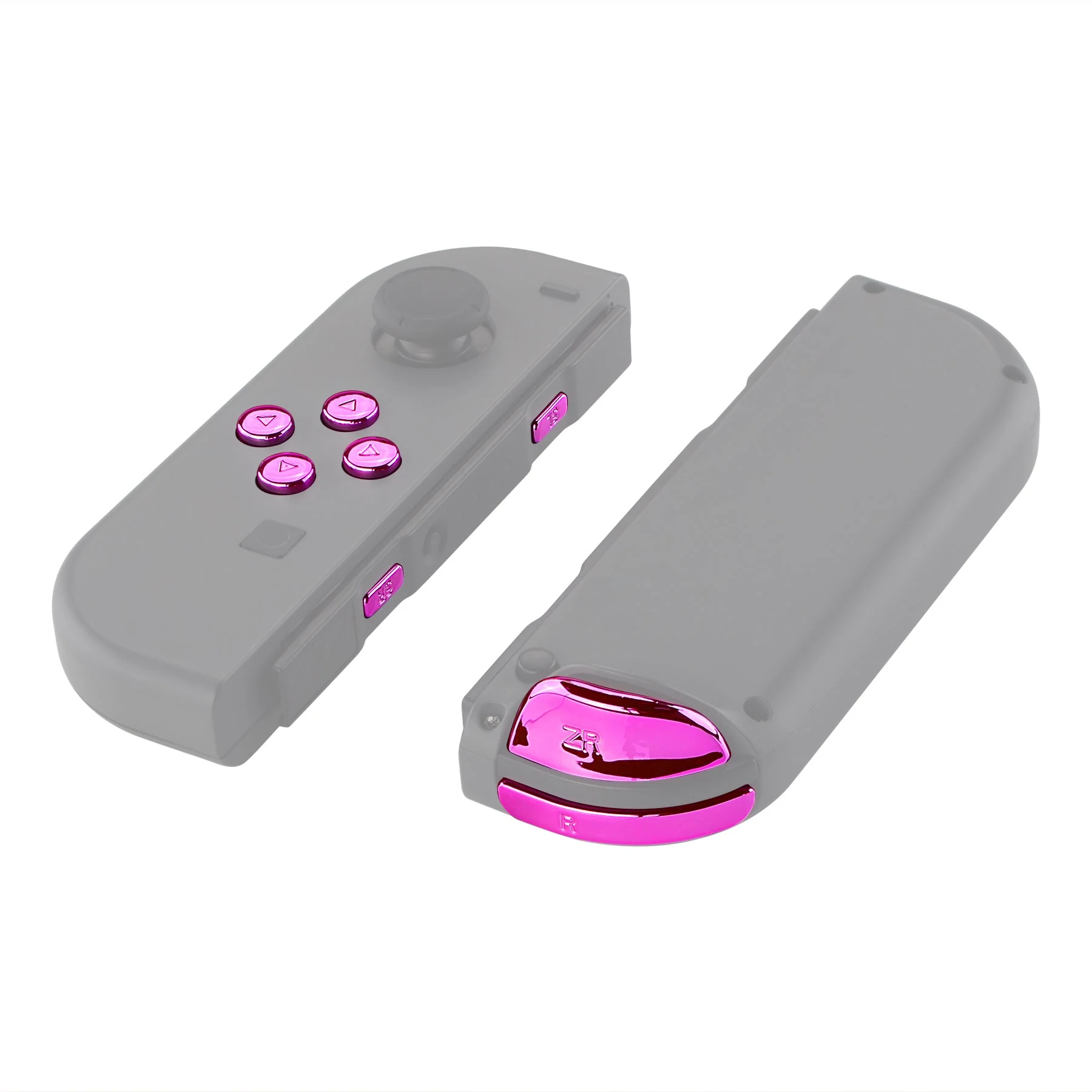 eXtremeRate Replacement Full Set Buttons for Joycon of NS Switch - Chrome Pink Glossy - Image 6