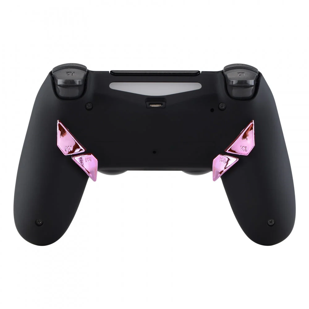 eXtremeRate Replacement Ergonomic Back Buttons K1 K2 K3 K4 Paddles for PS4 Controller Dawn Remap Kit - Chrome Pink - Image 6
