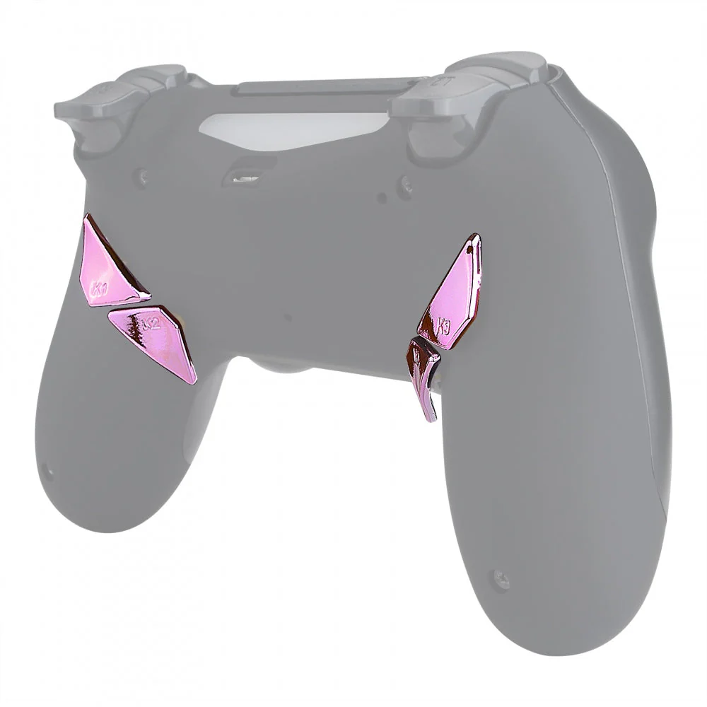 eXtremeRate Replacement Ergonomic Back Buttons K1 K2 K3 K4 Paddles for PS4 Controller Dawn Remap Kit - Chrome Pink - Image 7