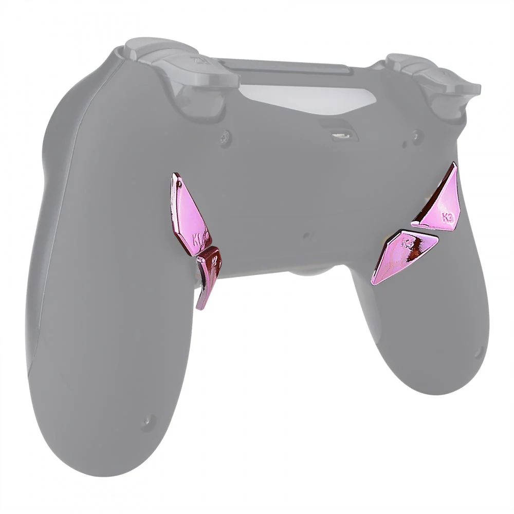 eXtremeRate Replacement Ergonomic Back Buttons K1 K2 K3 K4 Paddles for PS4 Controller Dawn Remap Kit - Chrome Pink - Image 8