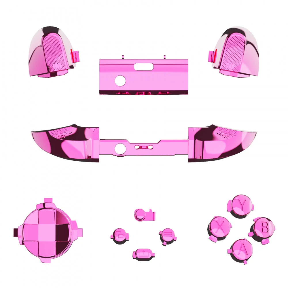 eXtremeRate Replacement Full Set Buttons for Xbox Series X & S Controller - Chrome Pink - Image 2