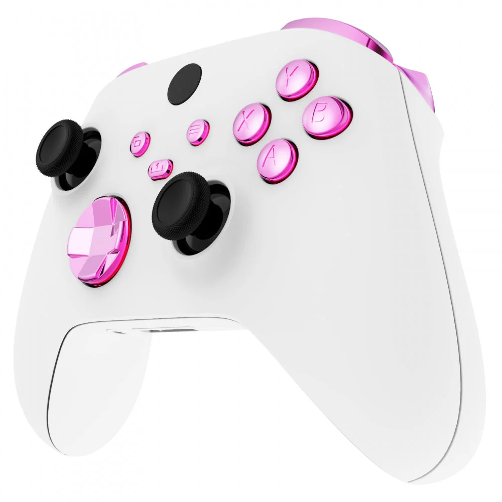 eXtremeRate Replacement Full Set Buttons for Xbox Series X & S Controller - Chrome Pink - Image 4