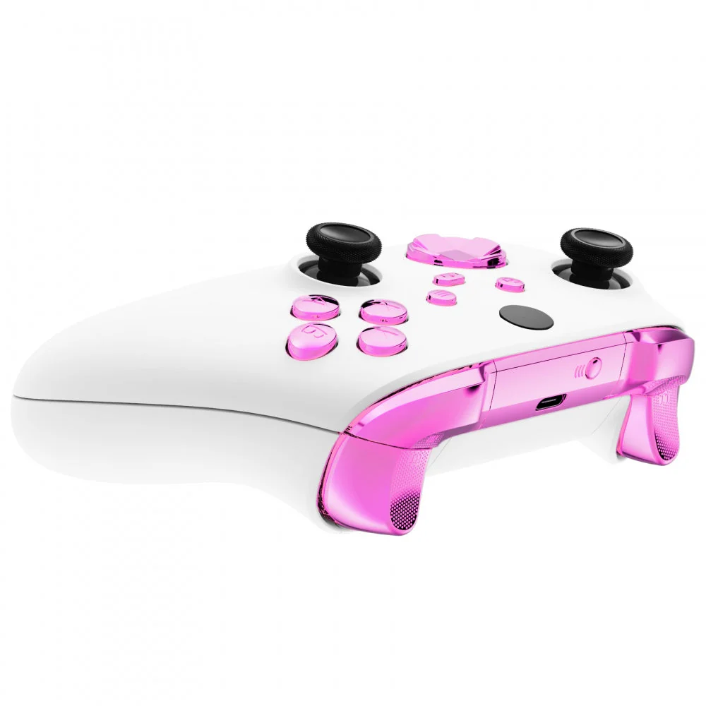 eXtremeRate Replacement Full Set Buttons for Xbox Series X & S Controller - Chrome Pink - Image 6