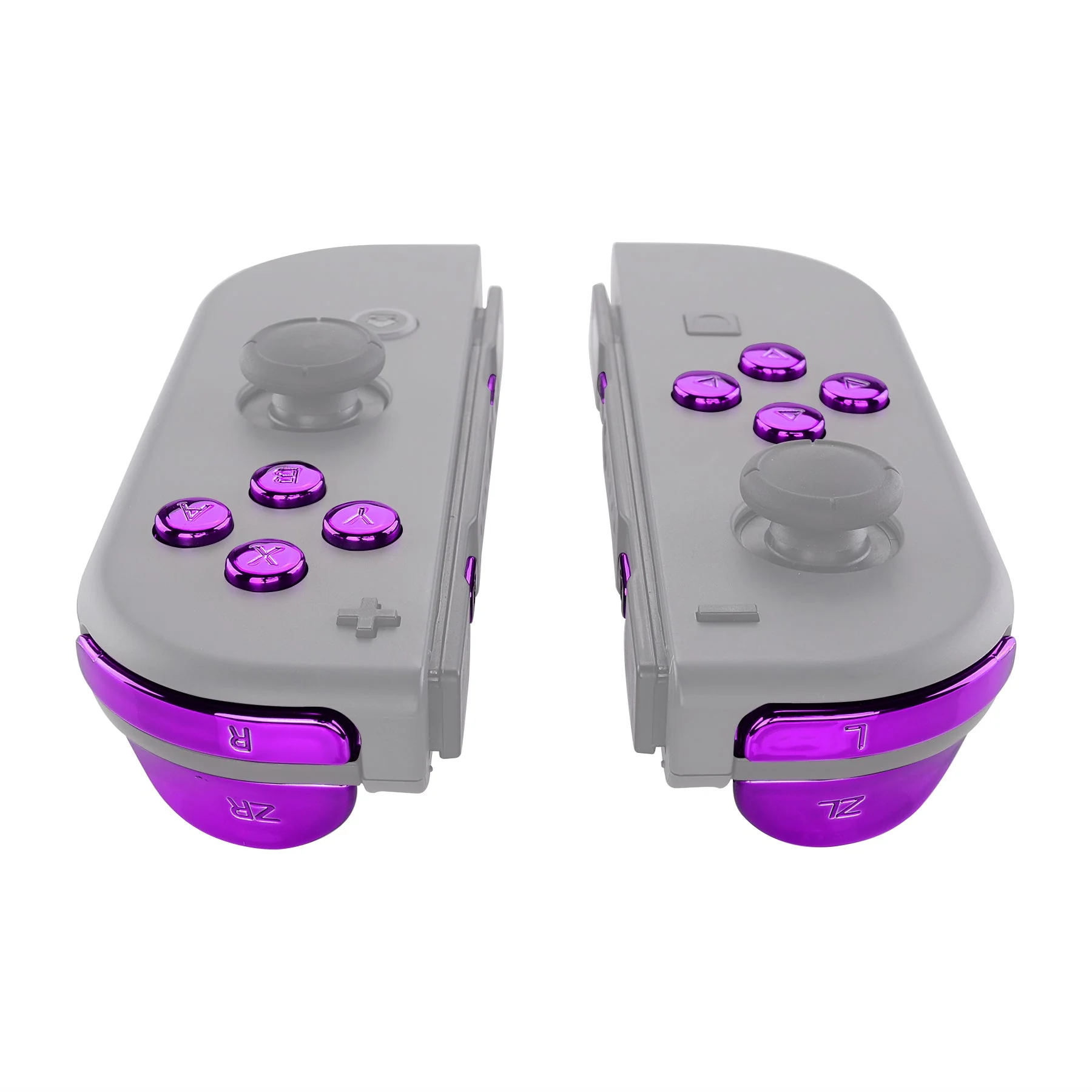 eXtremeRate Replacement Full Set Buttons for Joycon of NS Switch - Chrome Purple Glossy - Image 5