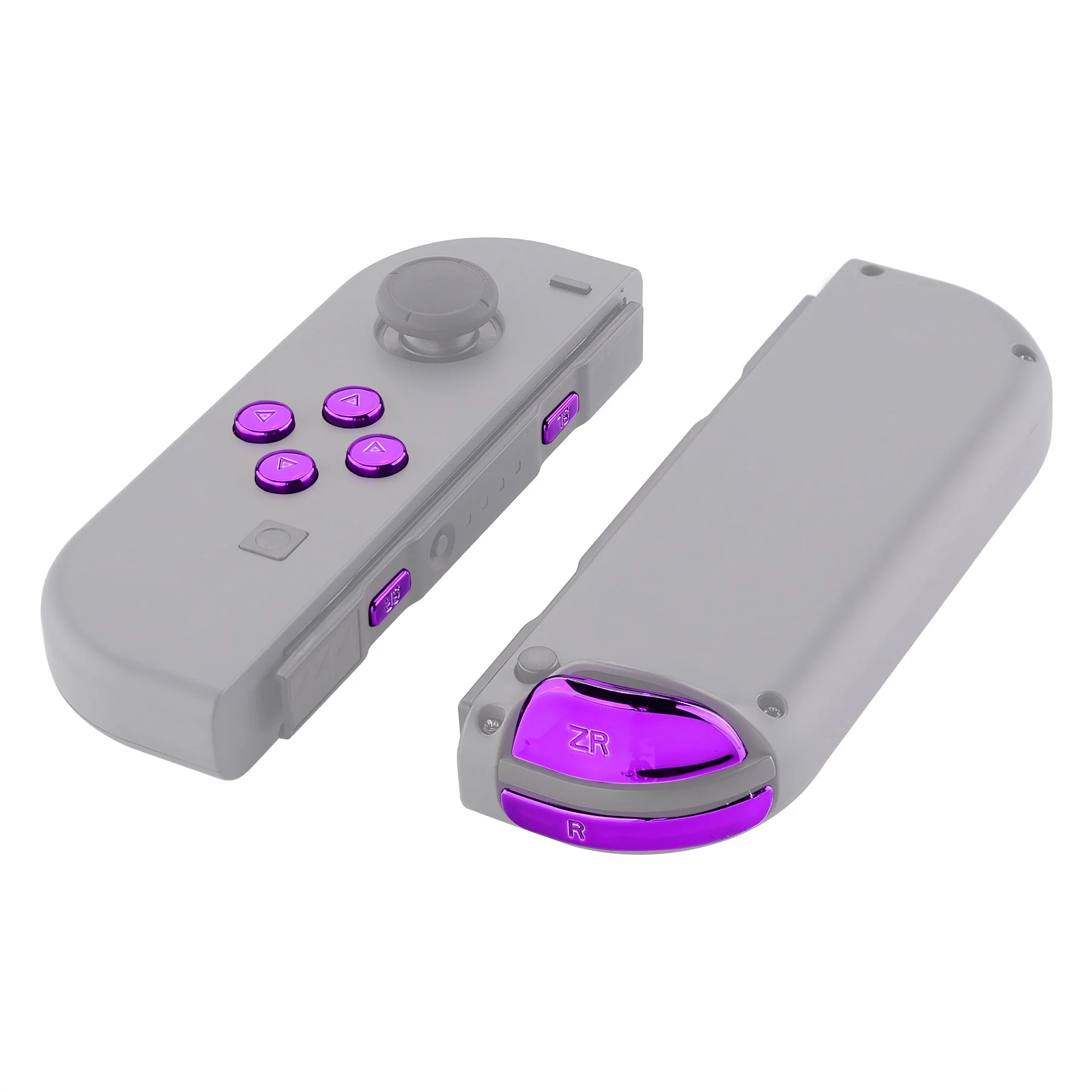 eXtremeRate Replacement Full Set Buttons for Joycon of NS Switch - Chrome Purple Glossy - Image 6
