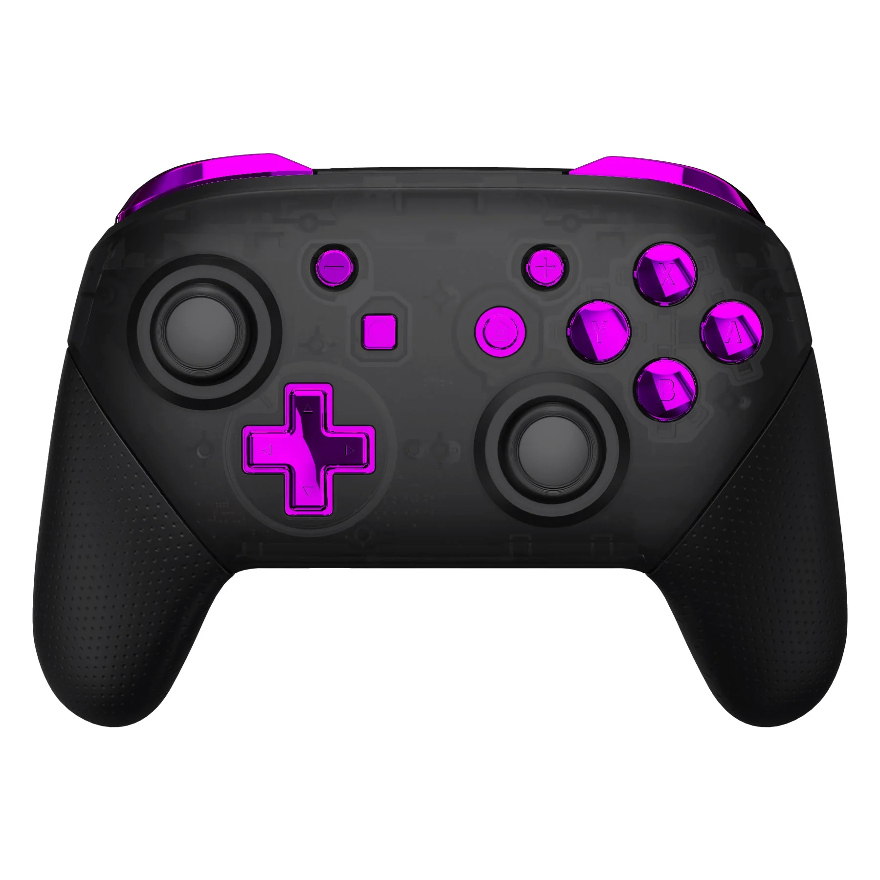 eXtremeRate DIY Replacement Full Set Buttons for Nintendo Switch Pro Controller - Chrome Purple Glossy - Image 3