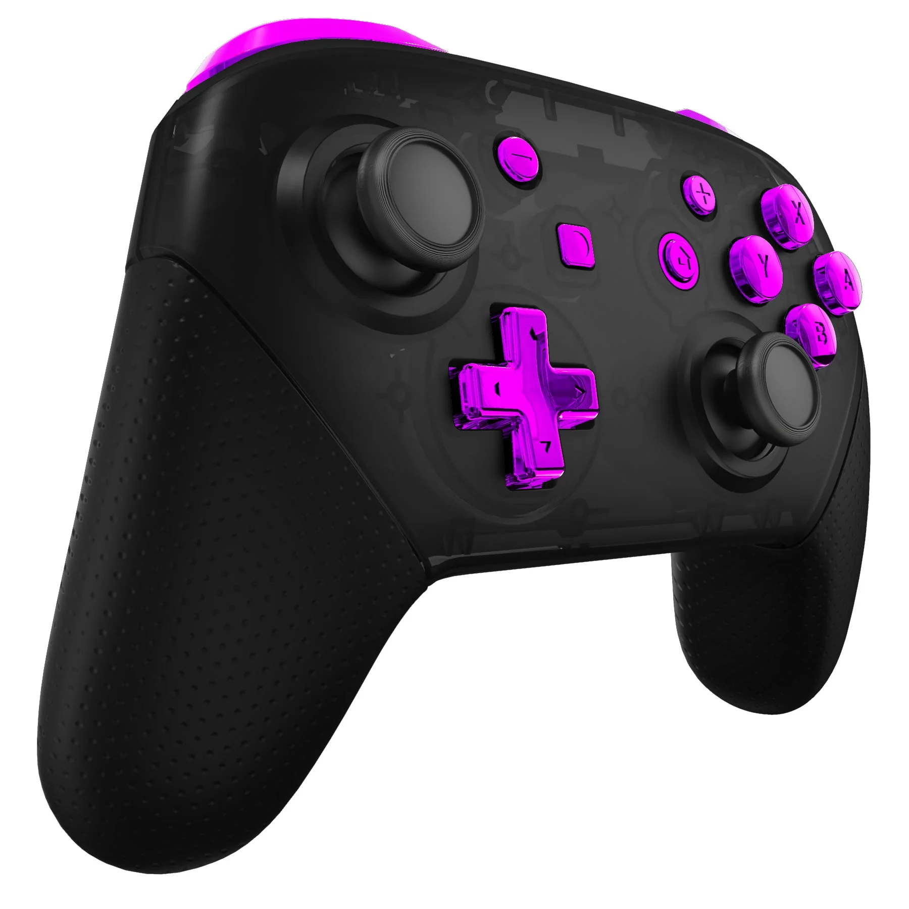 eXtremeRate DIY Replacement Full Set Buttons for Nintendo Switch Pro Controller - Chrome Purple Glossy - Image 4