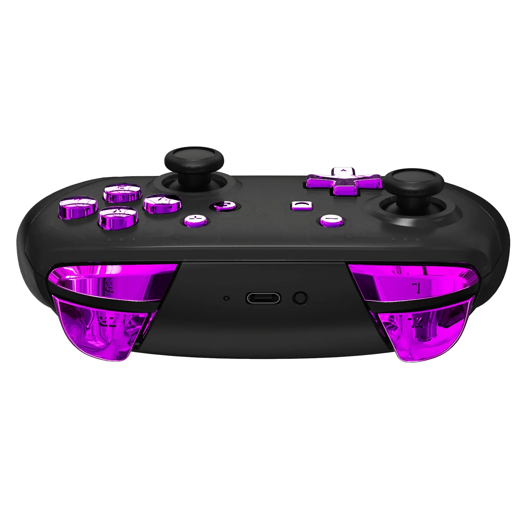 eXtremeRate DIY Replacement Full Set Buttons for Nintendo Switch Pro Controller - Chrome Purple Glossy - Image 7