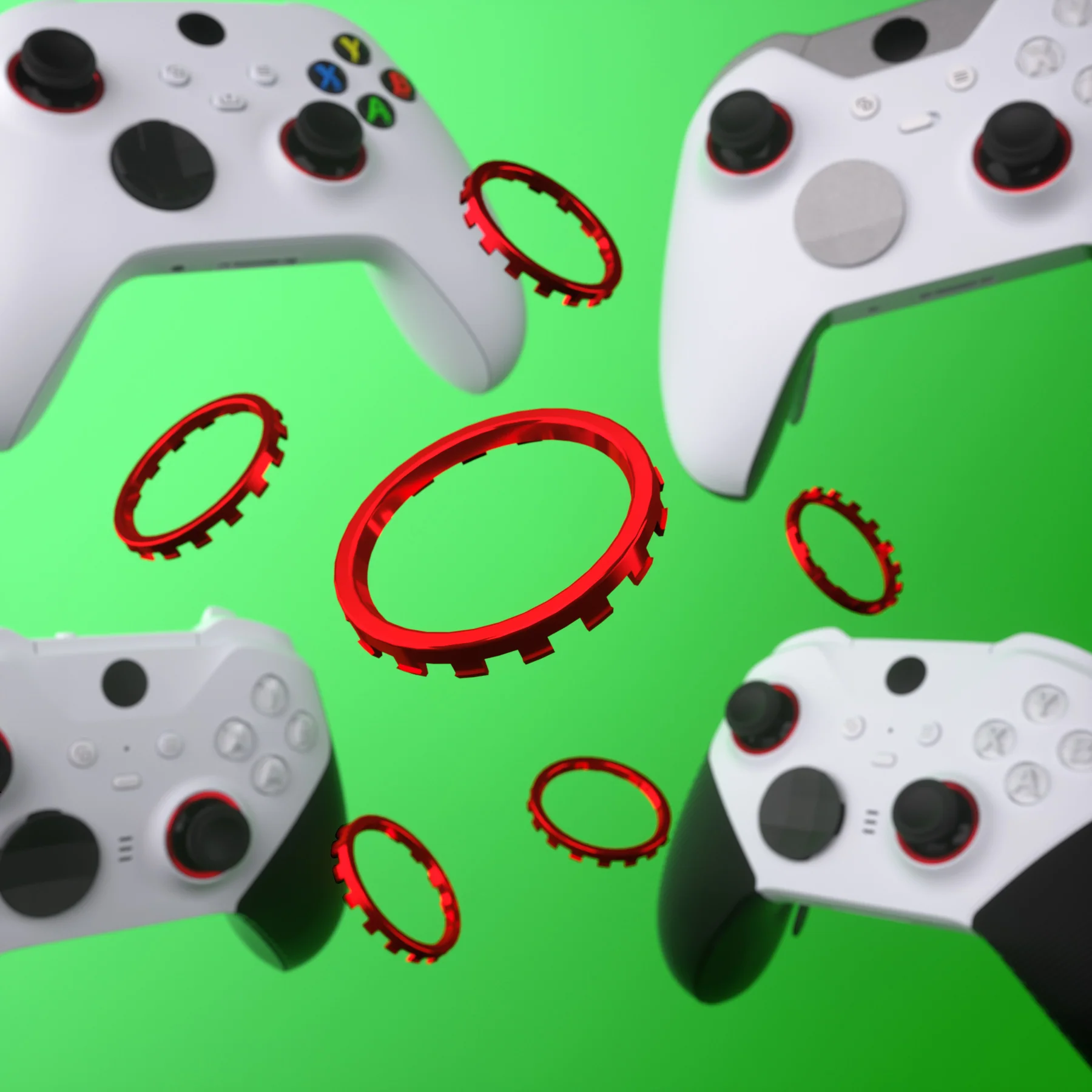 eXtremeRate Custom Accent Rings for Xbox Elite Series 2 Core & for Elite Series 2 & for Xbox One Elite Controller, Compatible with eXtremeRate ASR Version Shell for Xbox Series X/S Controller - Chrome Red - Image 9
