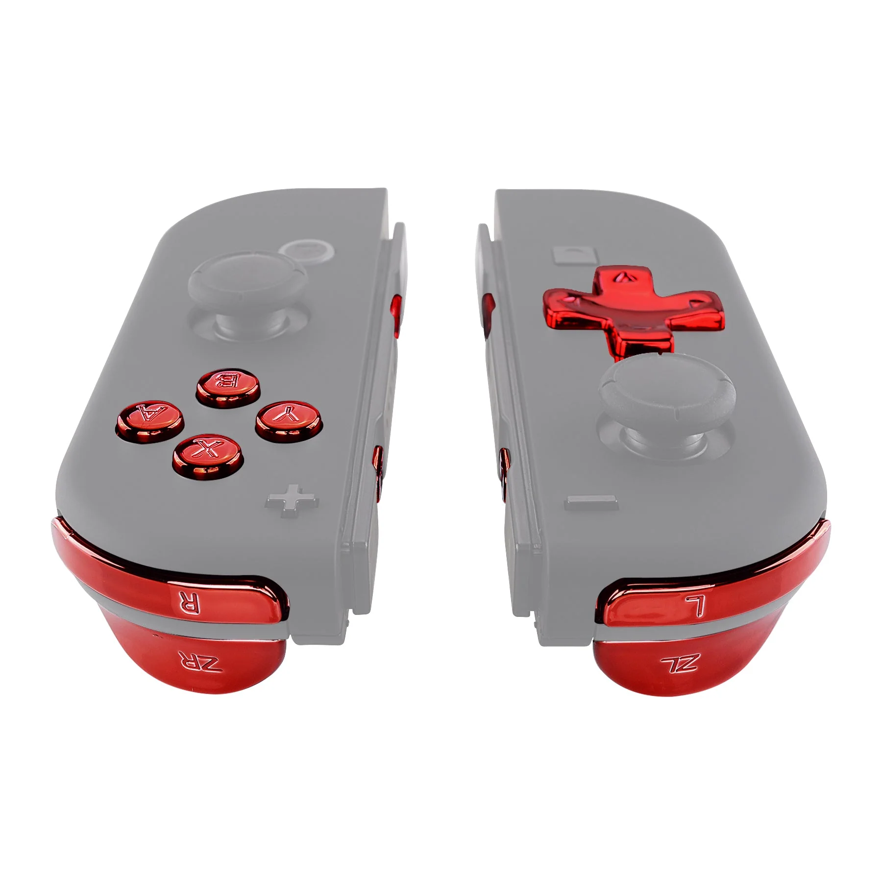 eXtremeRate Dpad Version Replacement Full Set Buttons for Joycon of Switch (D-pad ONLY Fits for eXtremeRate D-pad Shell for Joycon) - Chrome Red - Image 5