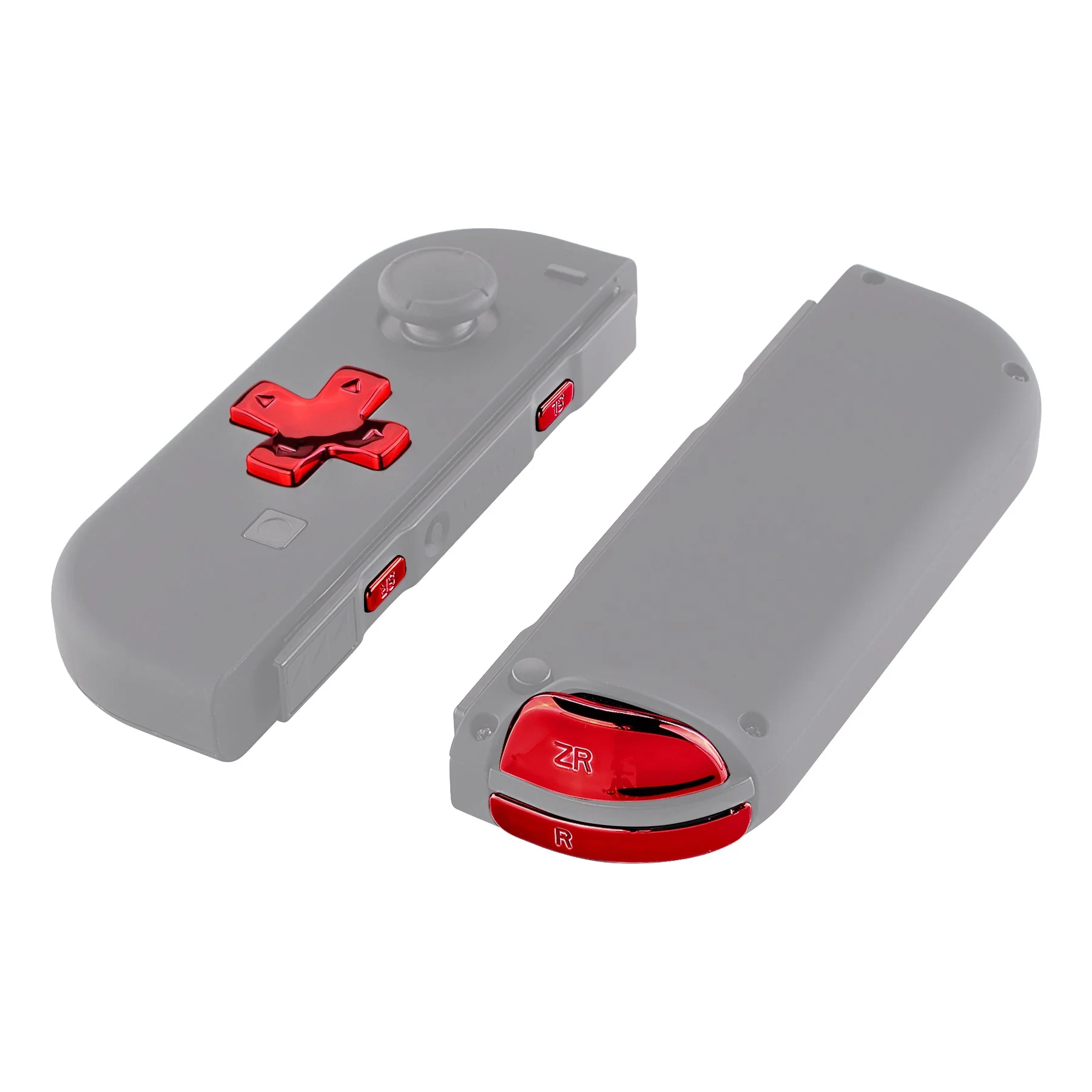 eXtremeRate Dpad Version Replacement Full Set Buttons for Joycon of Switch (D-pad ONLY Fits for eXtremeRate D-pad Shell for Joycon) - Chrome Red - Image 7