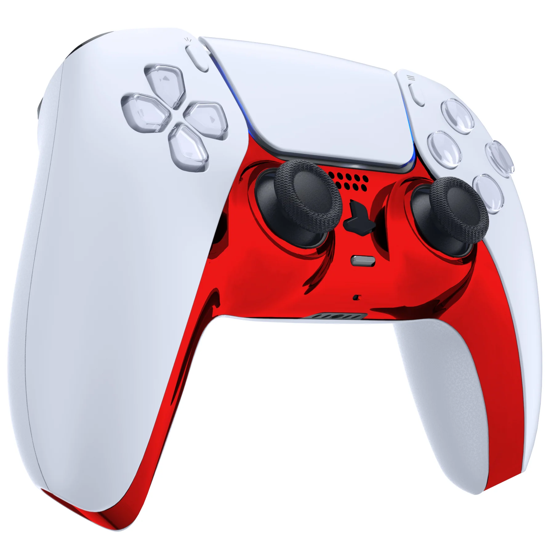 eXtremeRate Replacement Decorative Trim Shell with Accent Rings Compatible with PS5 Controller BDM-010/020/030/040/050 - Chrome Red Glossy - Image 5