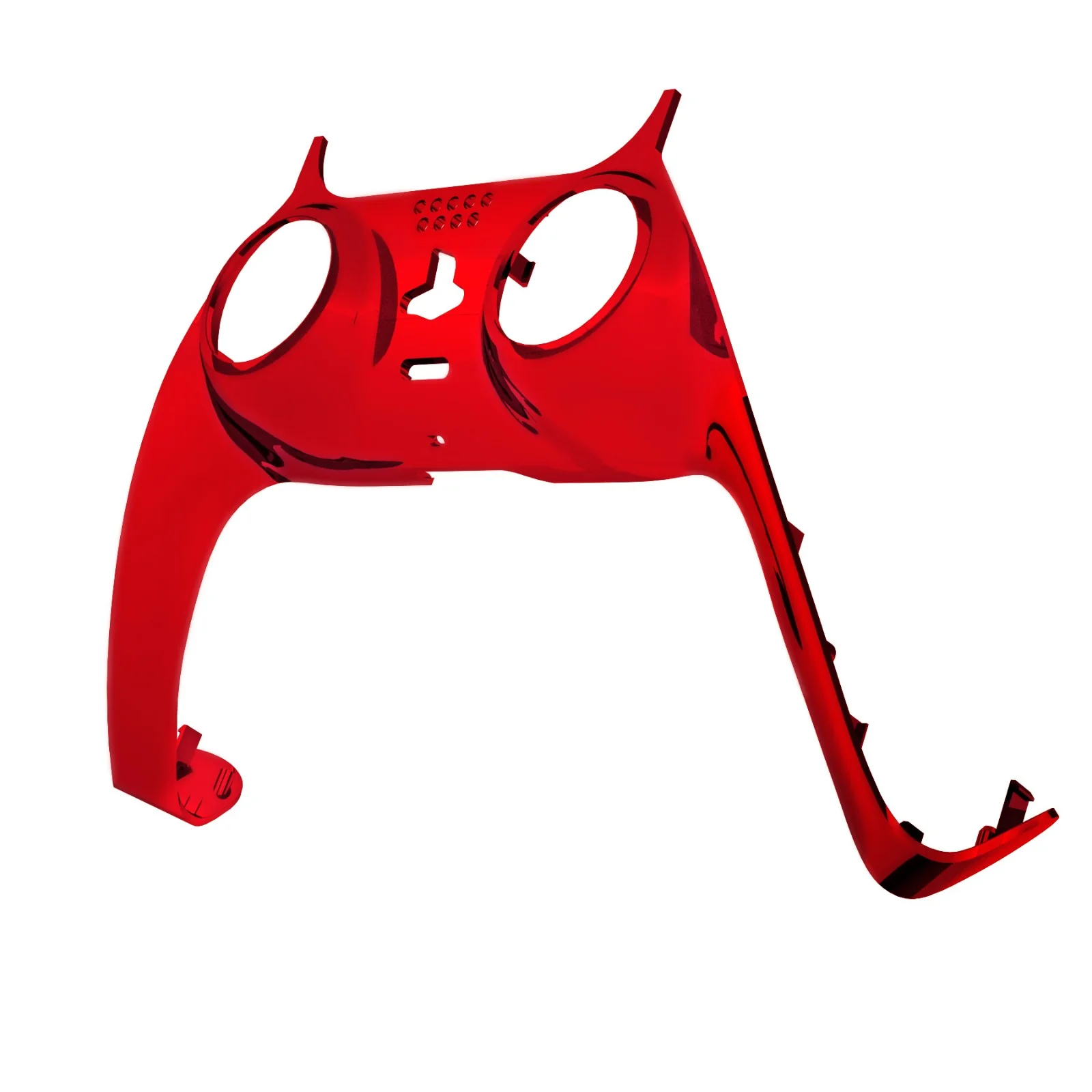 eXtremeRate Replacement Decorative Trim Shell with Accent Rings Compatible with PS5 Controller BDM-010/020/030/040/050 - Chrome Red Glossy - Image 8