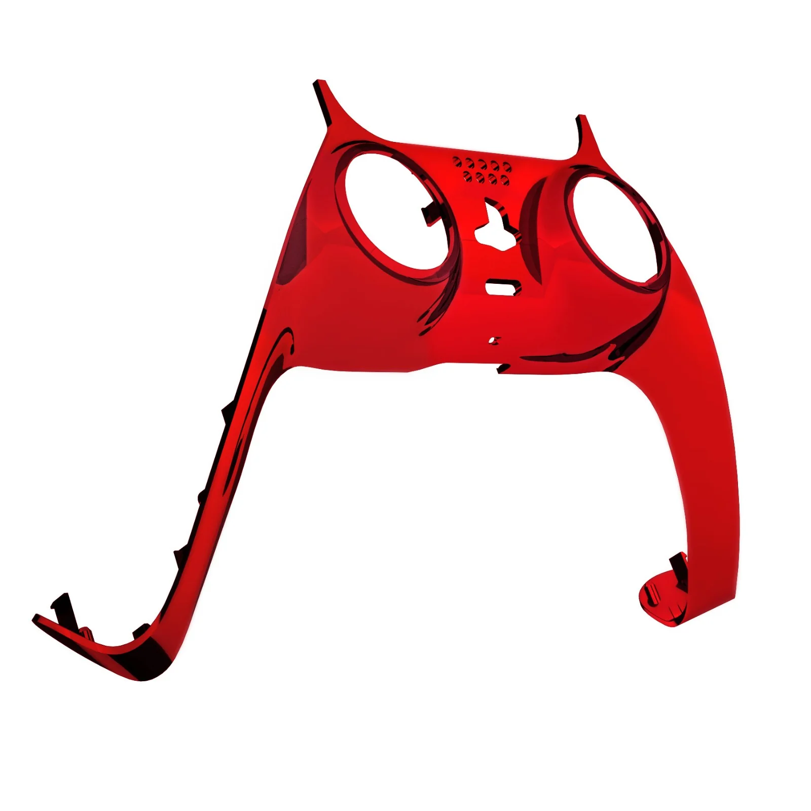 eXtremeRate Replacement Decorative Trim Shell with Accent Rings Compatible with PS5 Controller BDM-010/020/030/040/050 - Chrome Red Glossy - Image 9