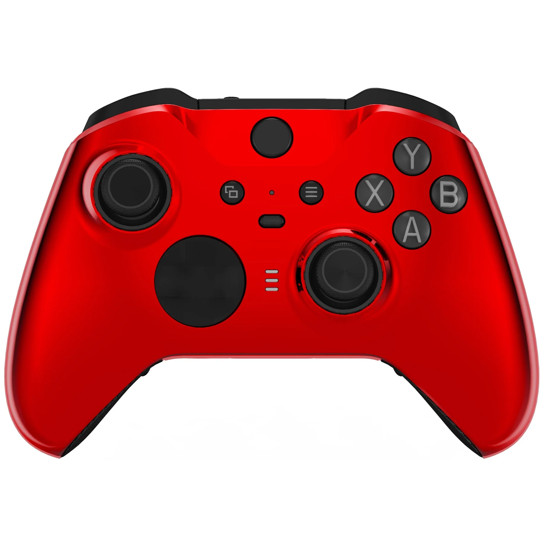 eXtremeRate Replacement Front Housing Shell Case with Accent Rings for Xbox One Elite Series 2 & Elite 2 Core Controller (Model 1797) - Chrome Red Glossy - Image 2