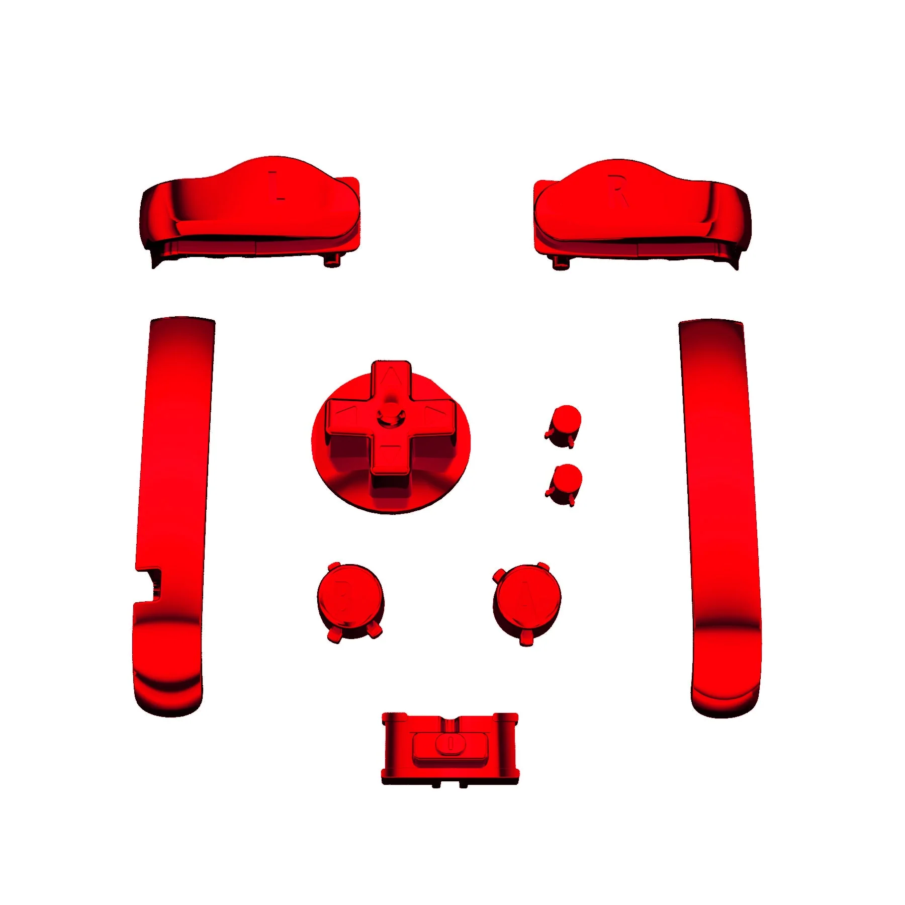 eXtremeRate GBA Replacement Full Set Buttons for Gameboy Advance - Chrome Red - Image 2