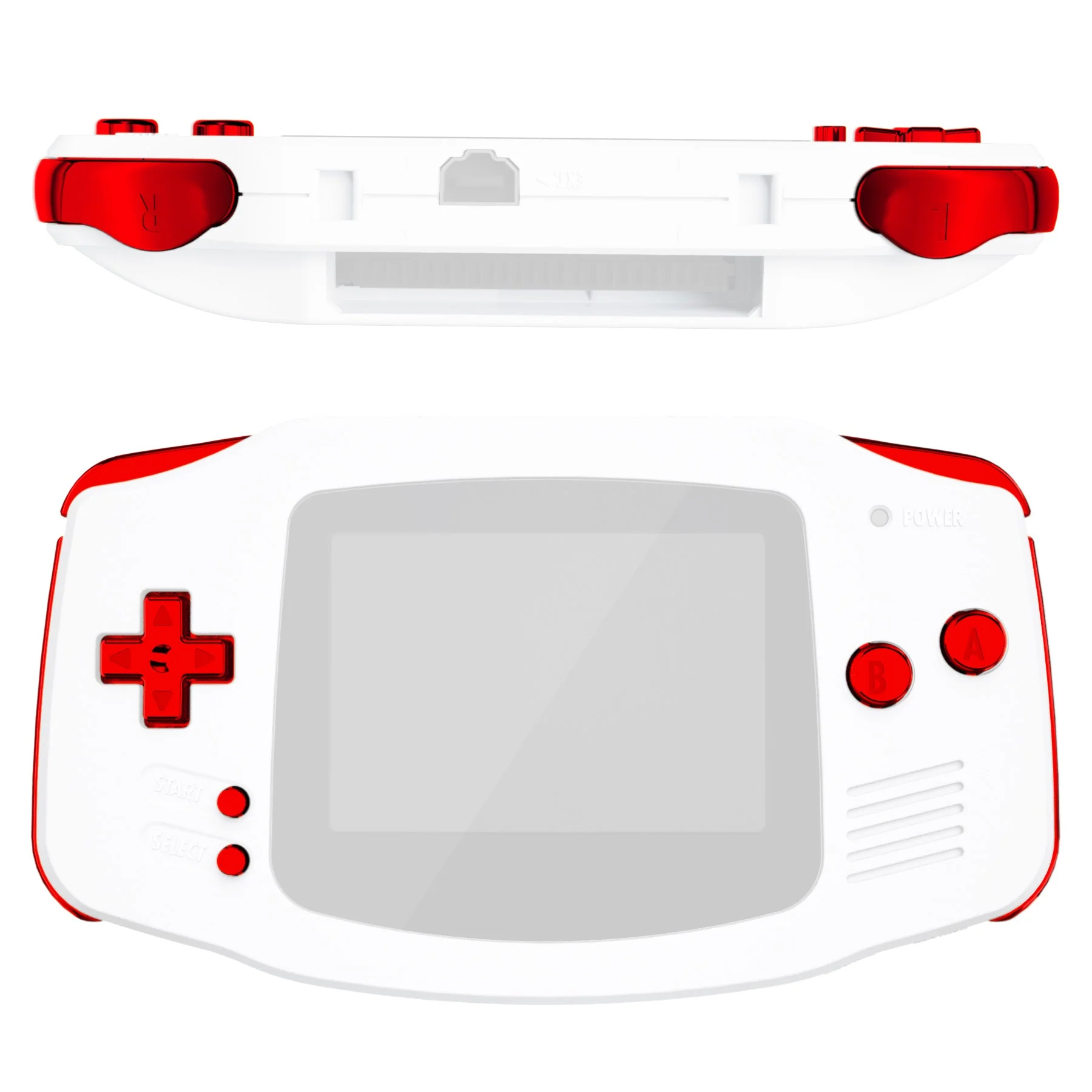 eXtremeRate GBA Replacement Full Set Buttons for Gameboy Advance - Chrome Red - Image 4