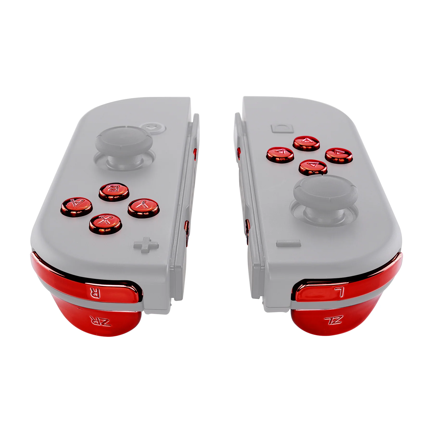 eXtremeRate Replacement Full Set Buttons for Joycon of NS Switch - Chrome Red Glossy - Image 4