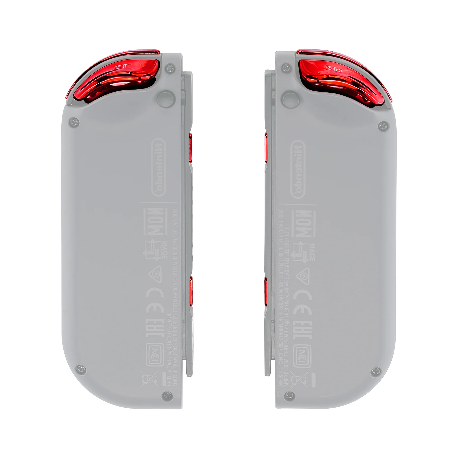 eXtremeRate Replacement Full Set Buttons for Joycon of NS Switch - Chrome Red Glossy - Image 7