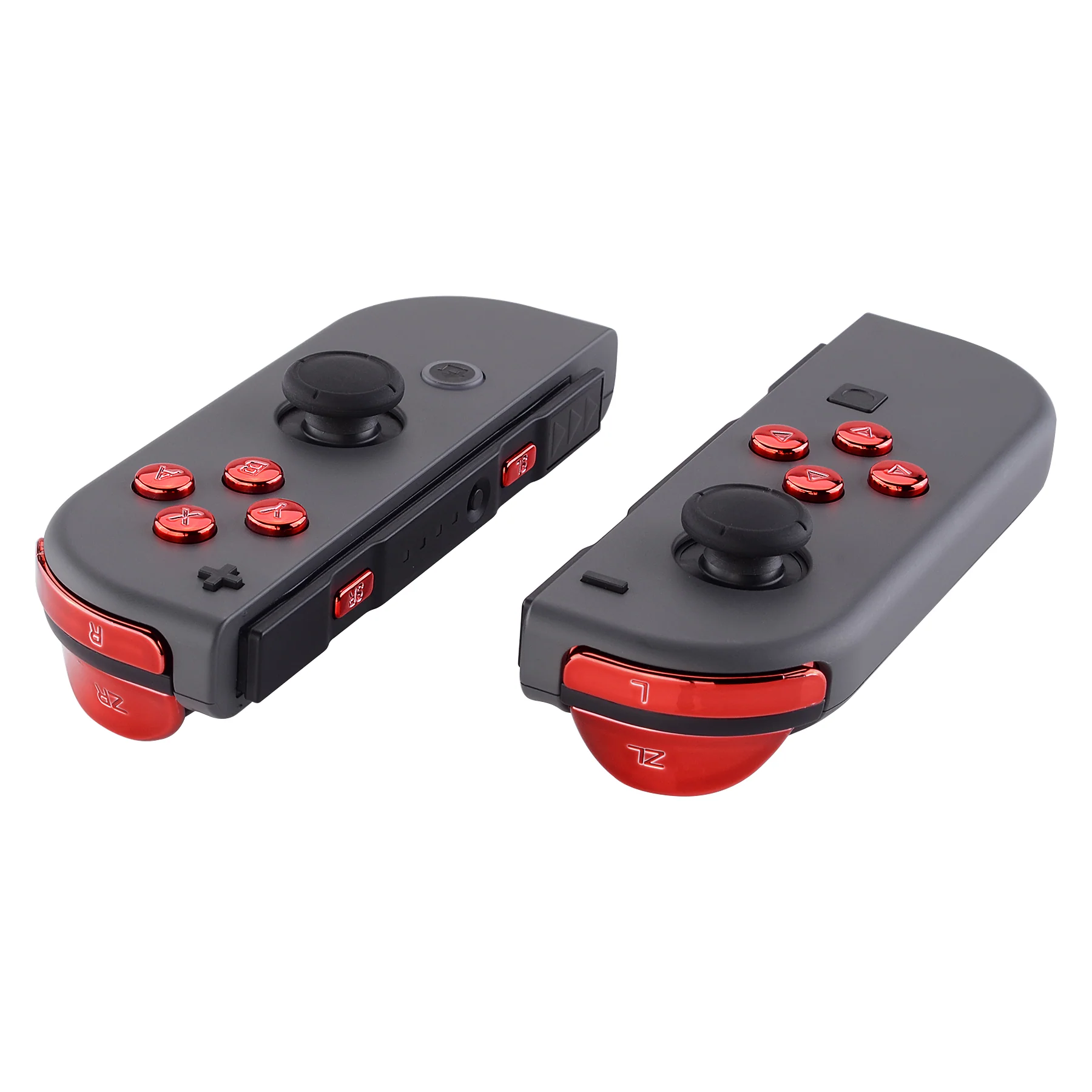 eXtremeRate Replacement Full Set Buttons for Joycon of NS Switch - Chrome Red Glossy - Image 8