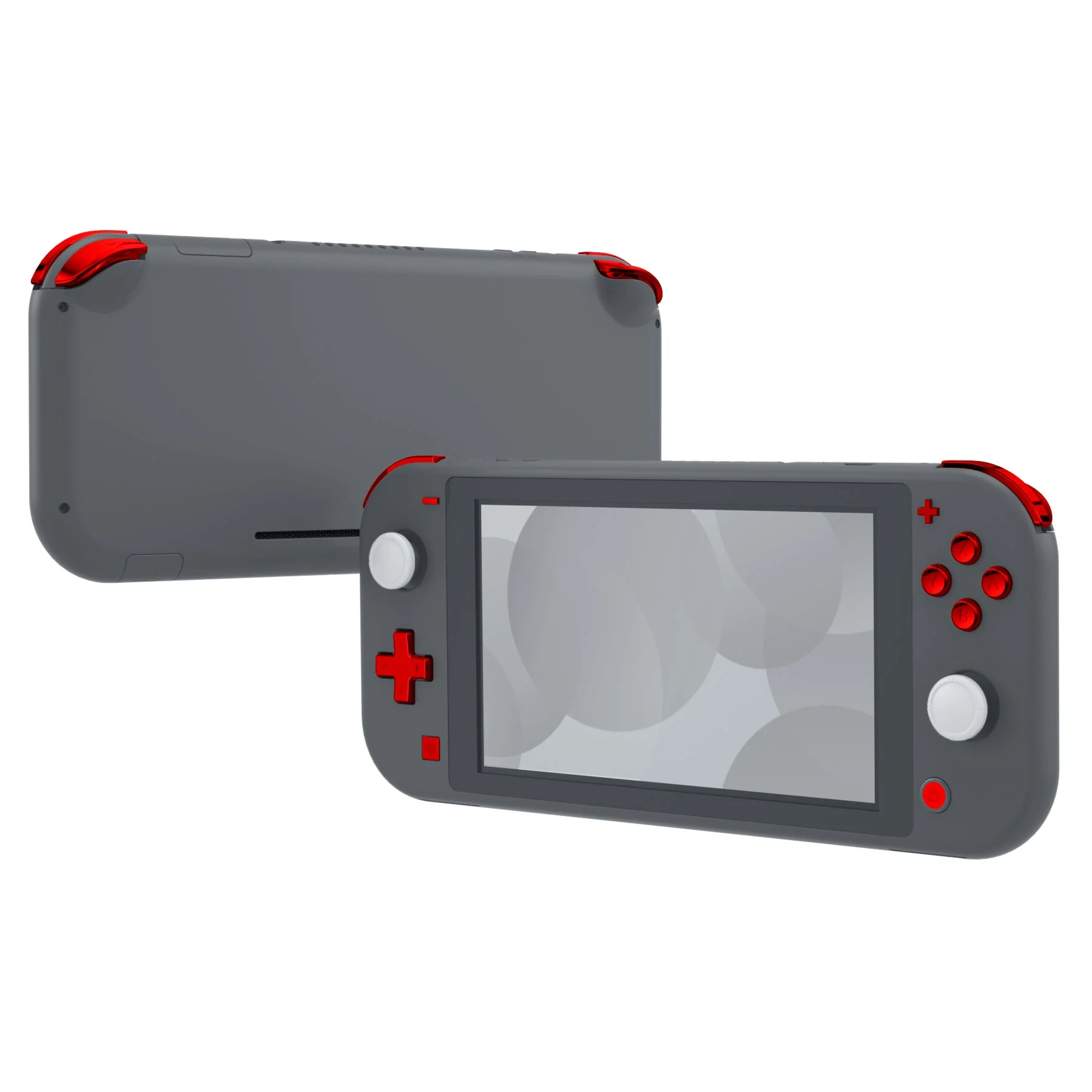 eXtremeRate Replacement Full Set Buttons for NS Switch Lite - Chrome Red Glossy - Image 3