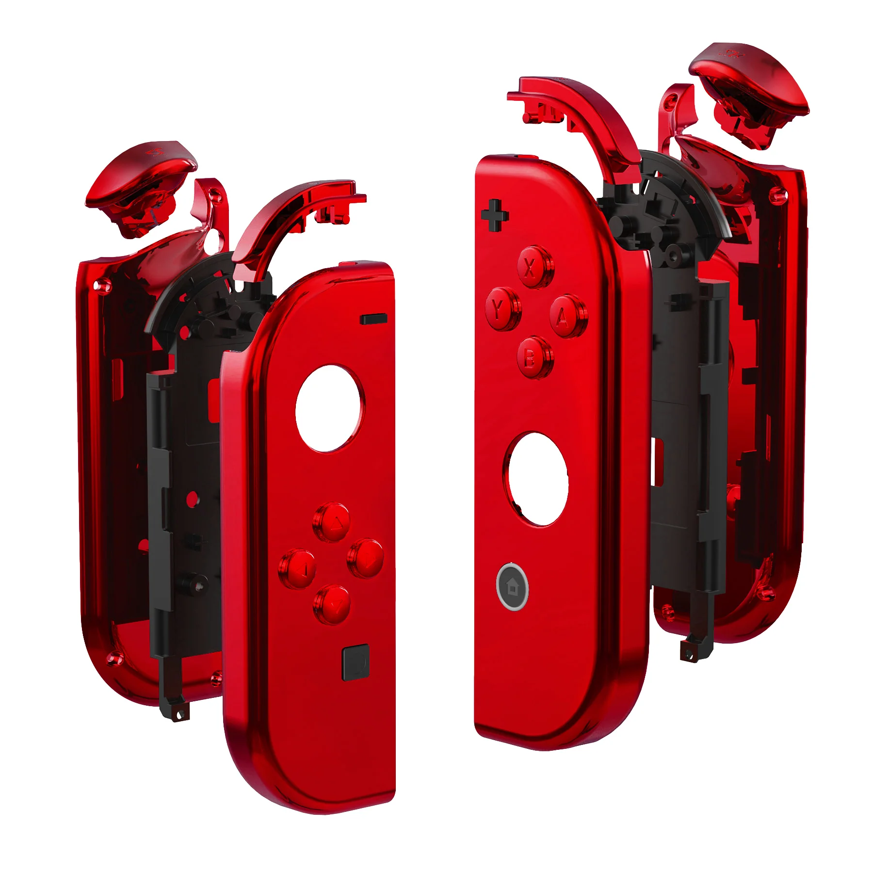 eXtremeRate Replacement Full Set Shell Case with Buttons for Joycon of NS Switch - Chrome Red - Image 10