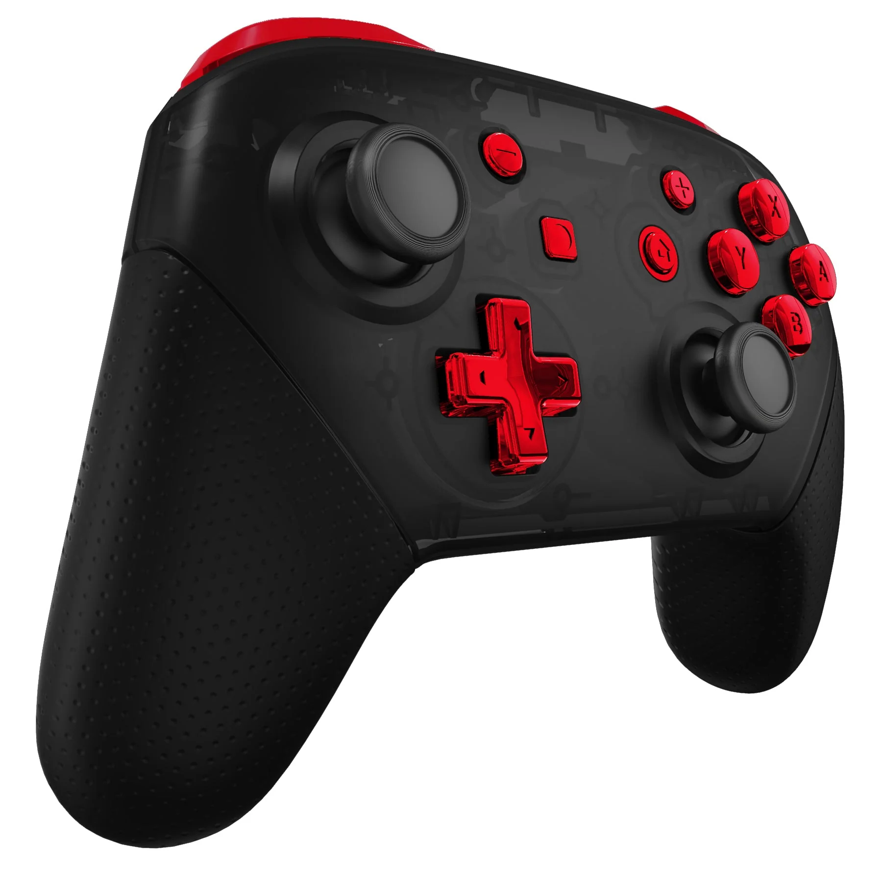 eXtremeRate DIY Replacement Full Set Buttons for Nintendo Switch Pro Controller - Chrome Red Glossy - Image 5