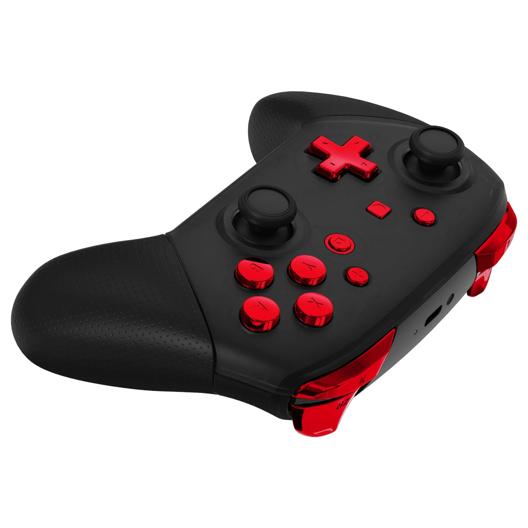 eXtremeRate DIY Replacement Full Set Buttons for Nintendo Switch Pro Controller - Chrome Red Glossy - Image 6