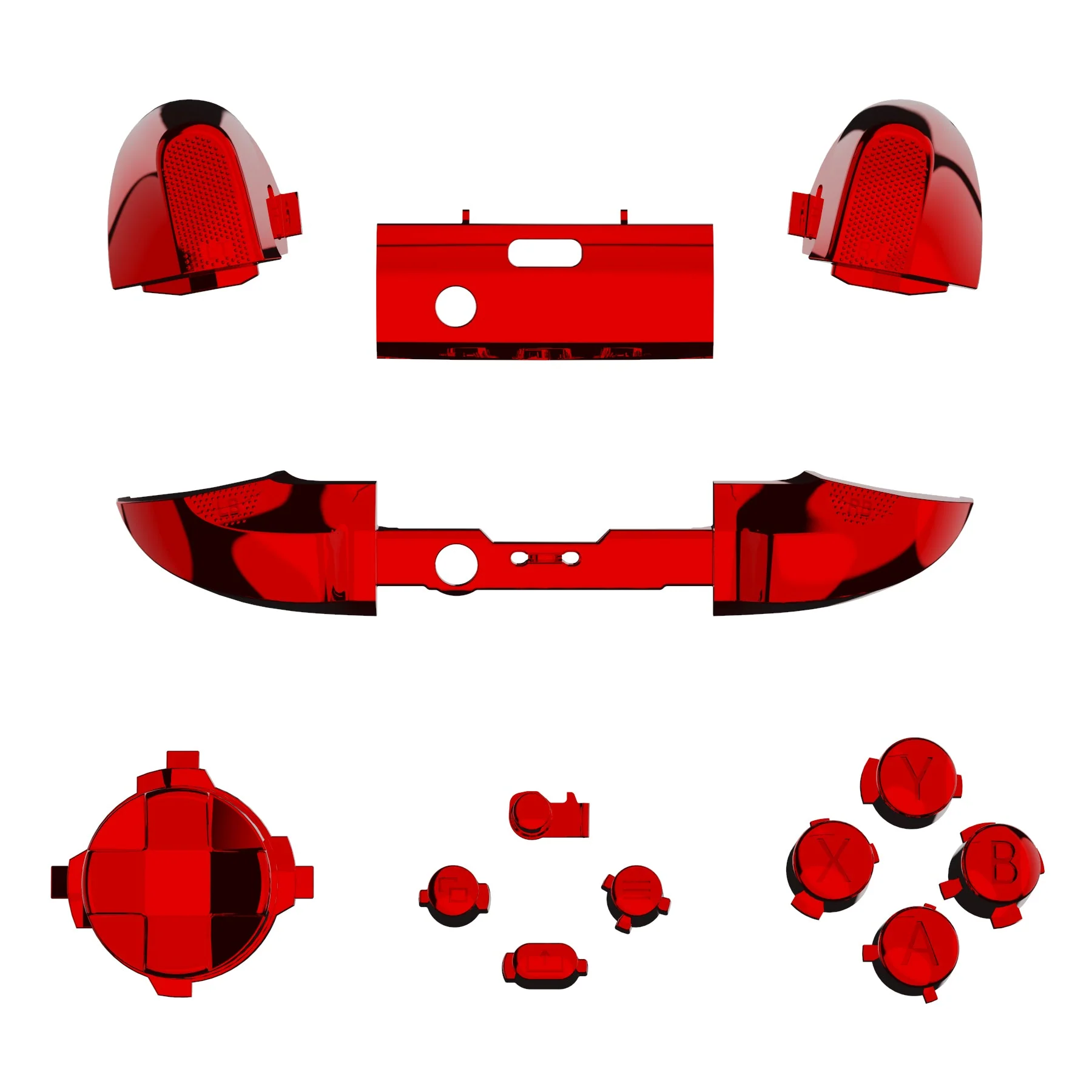 eXtremeRate Replacement Full Set Buttons for Xbox Series X & S Controller - Chrome Red - Image 2