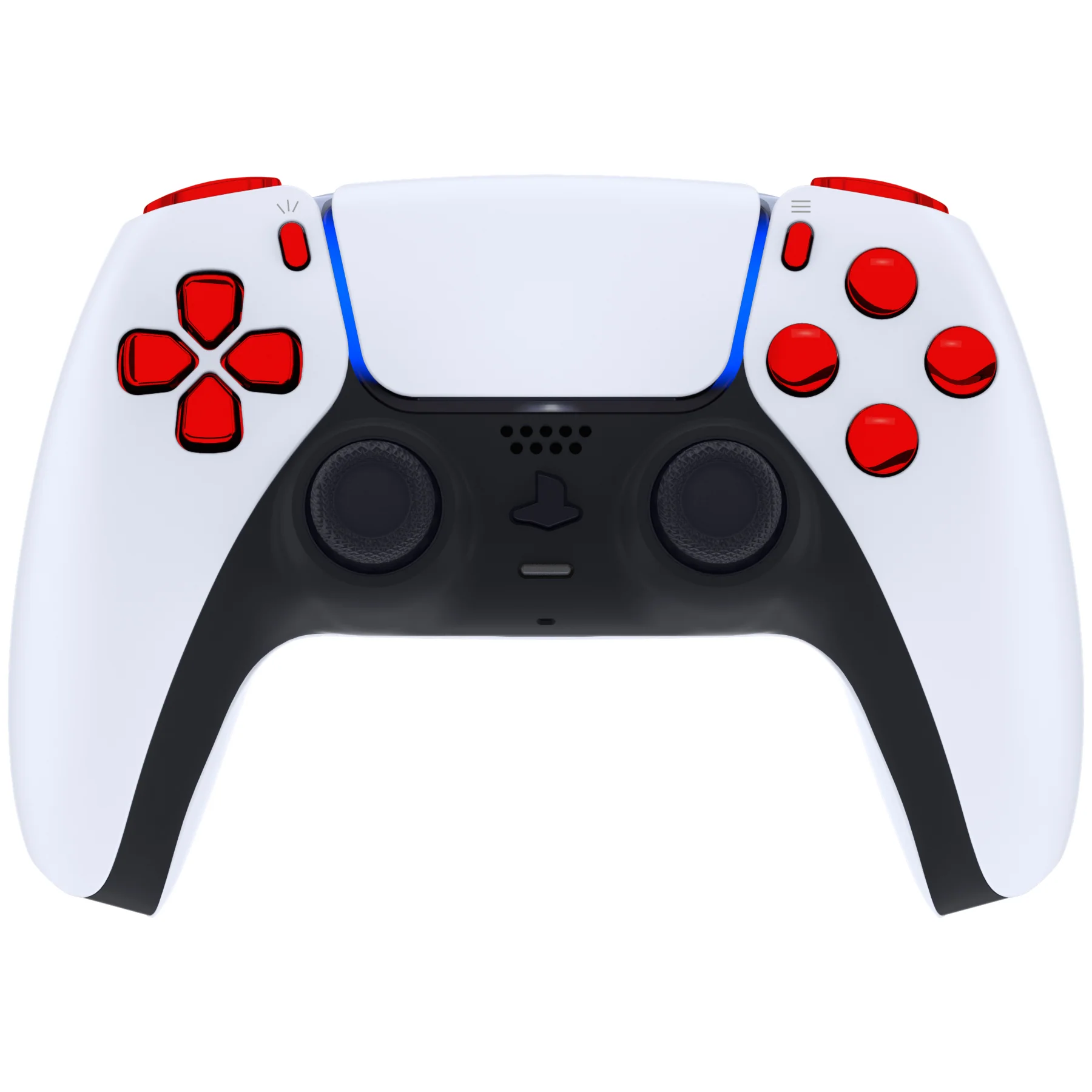 eXtremeRate Replacement Full Set Buttons Compatible with PS5 Controller BDM-010/020 - Chrome Red - Image 2