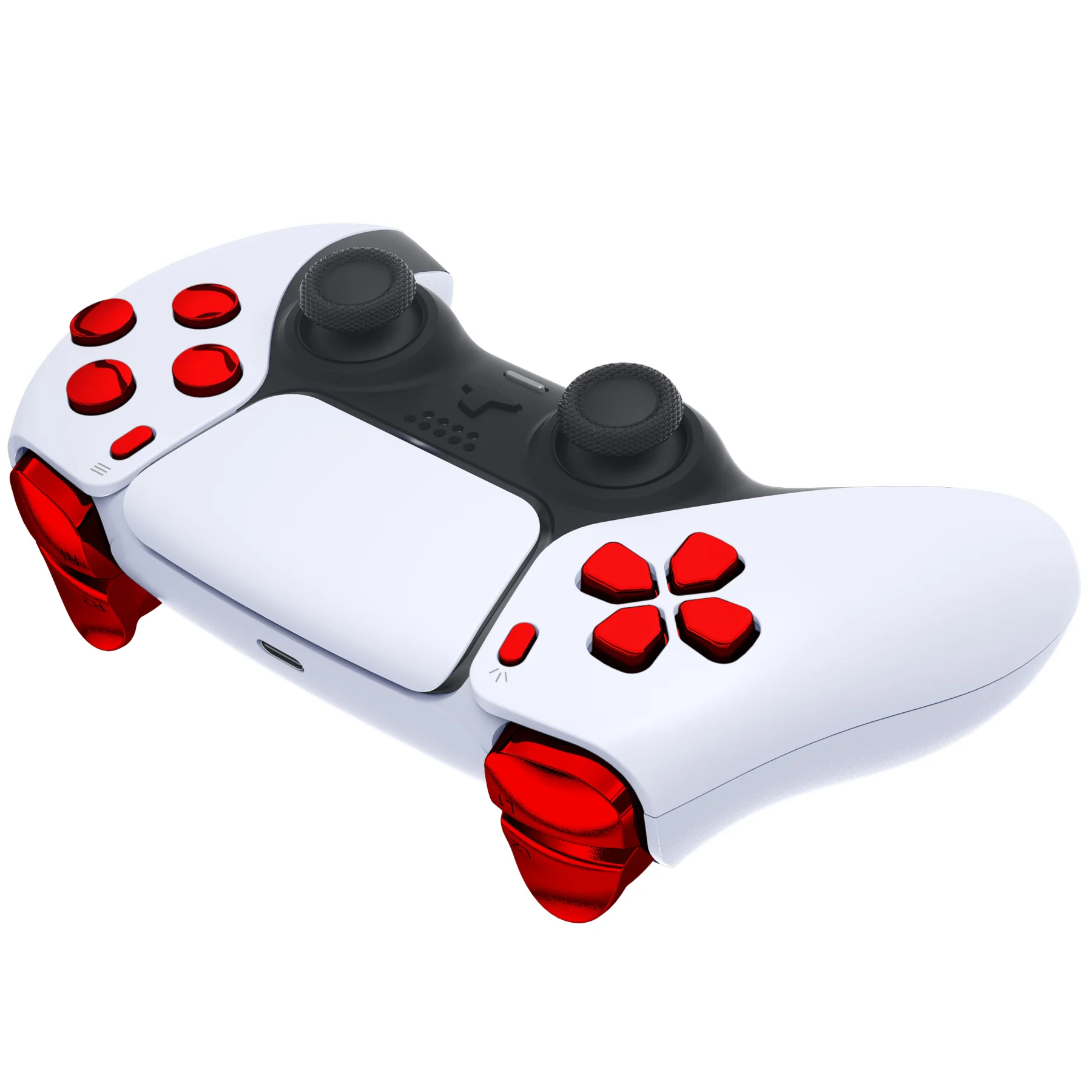 eXtremeRate Replacement Full Set Buttons Compatible with PS5 Controller BDM-010/020 - Chrome Red - Image 6