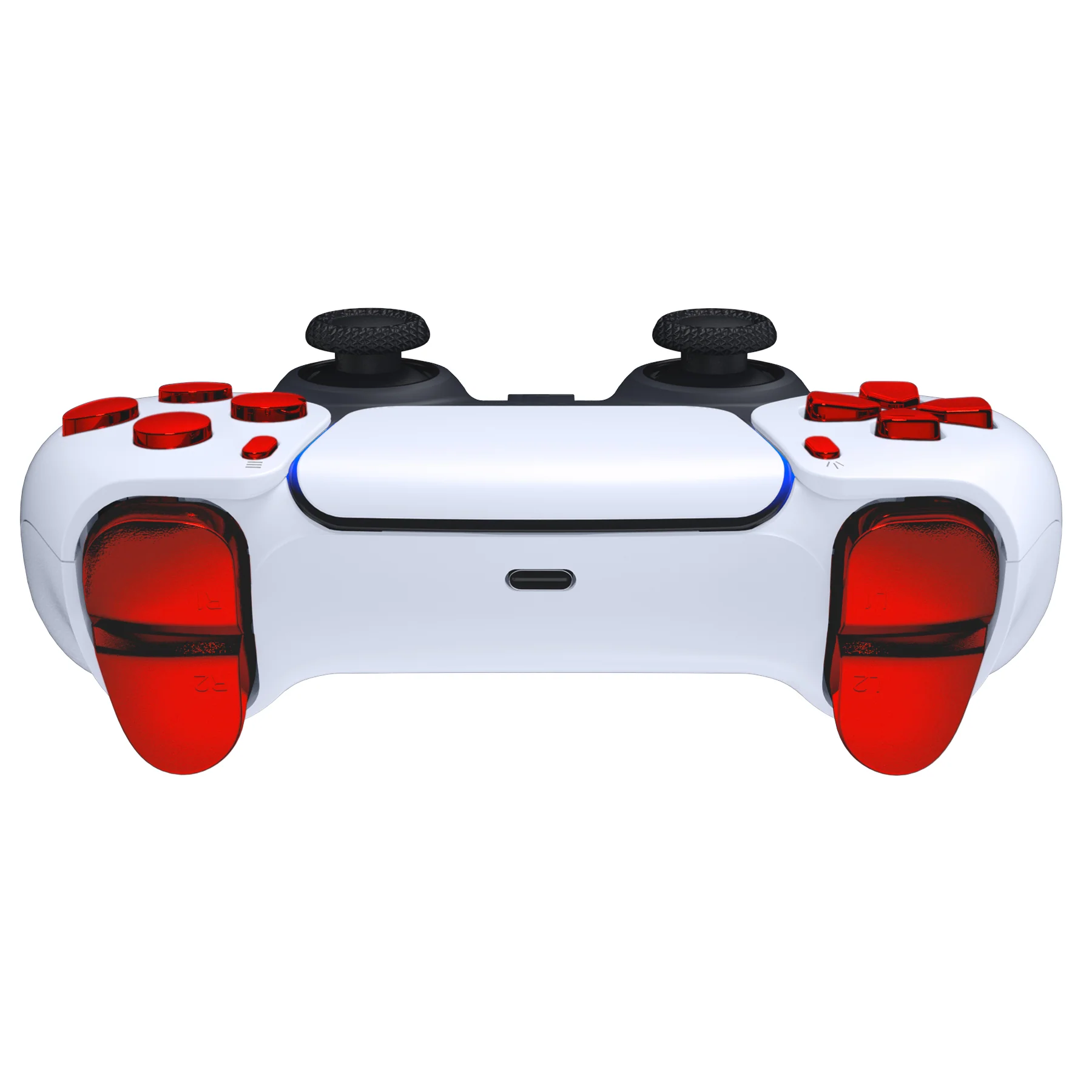 eXtremeRate Replacement Full Set Buttons Compatible with PS5 Controller BDM-010/020 - Chrome Red - Image 7