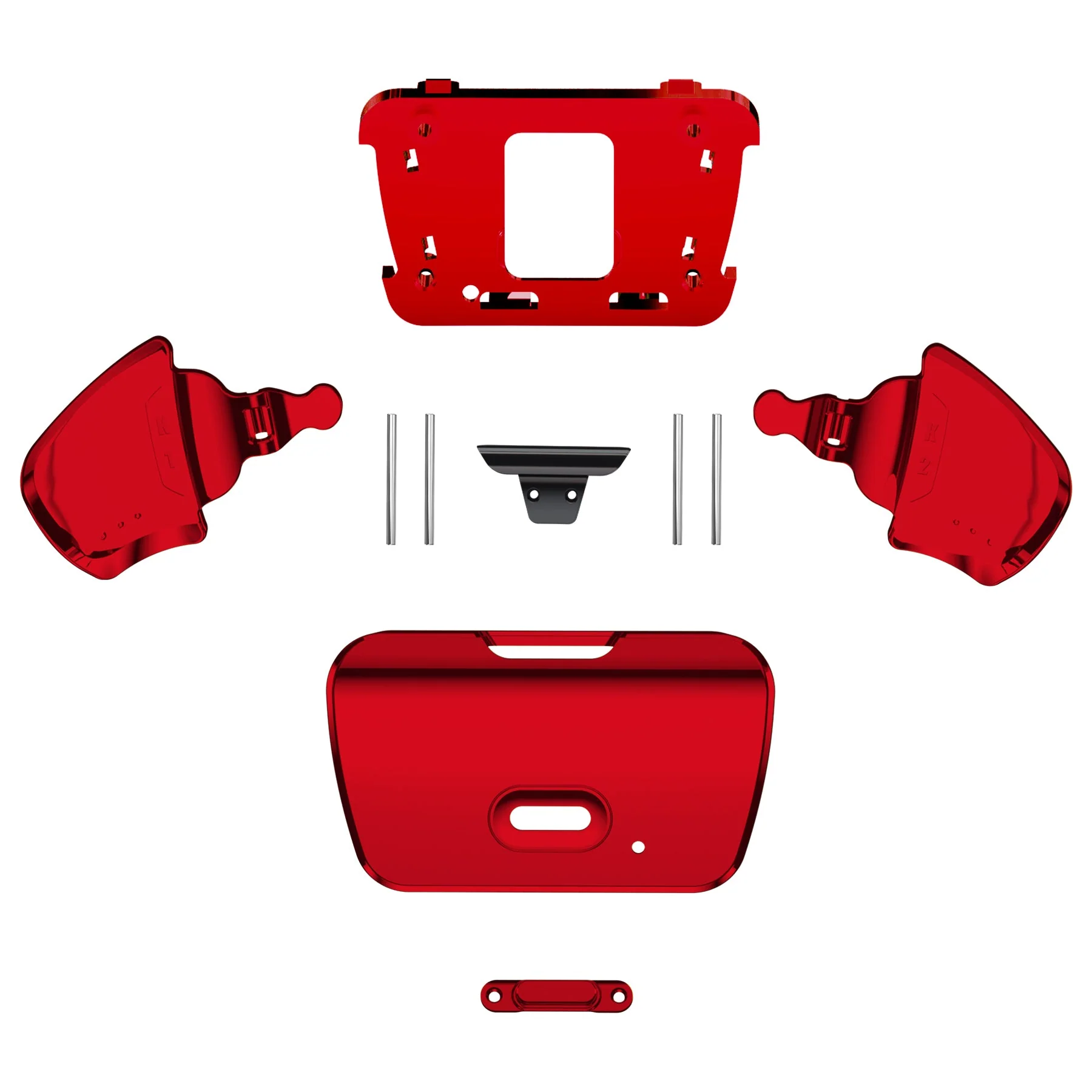eXtremeRate Replacement Redesigned K1 K2 Back Buttons for eXtremerate RISE Remap Kit, Compatible with PS5 Controller - Chrome Red - Image 2