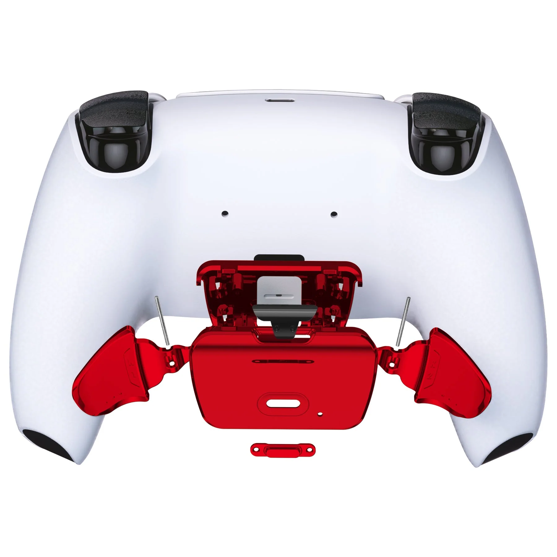 eXtremeRate Replacement Redesigned K1 K2 Back Buttons for eXtremerate RISE Remap Kit, Compatible with PS5 Controller - Chrome Red - Image 4