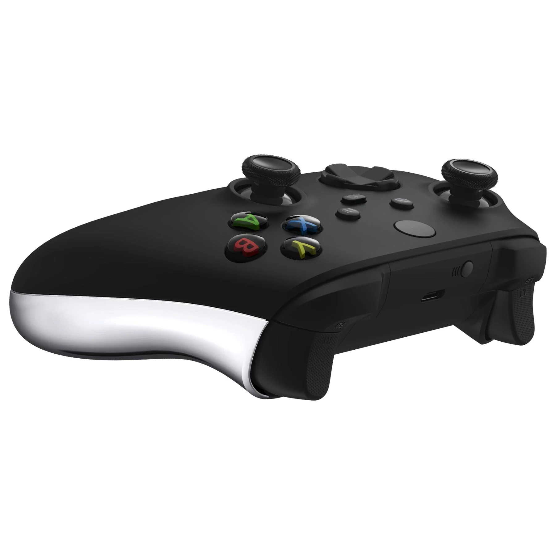 eXtremeRate Replacement Non-Slip Side Rails Grip Back Panels for Xbox Series X & S Controller - Chrome Silver - Image 7