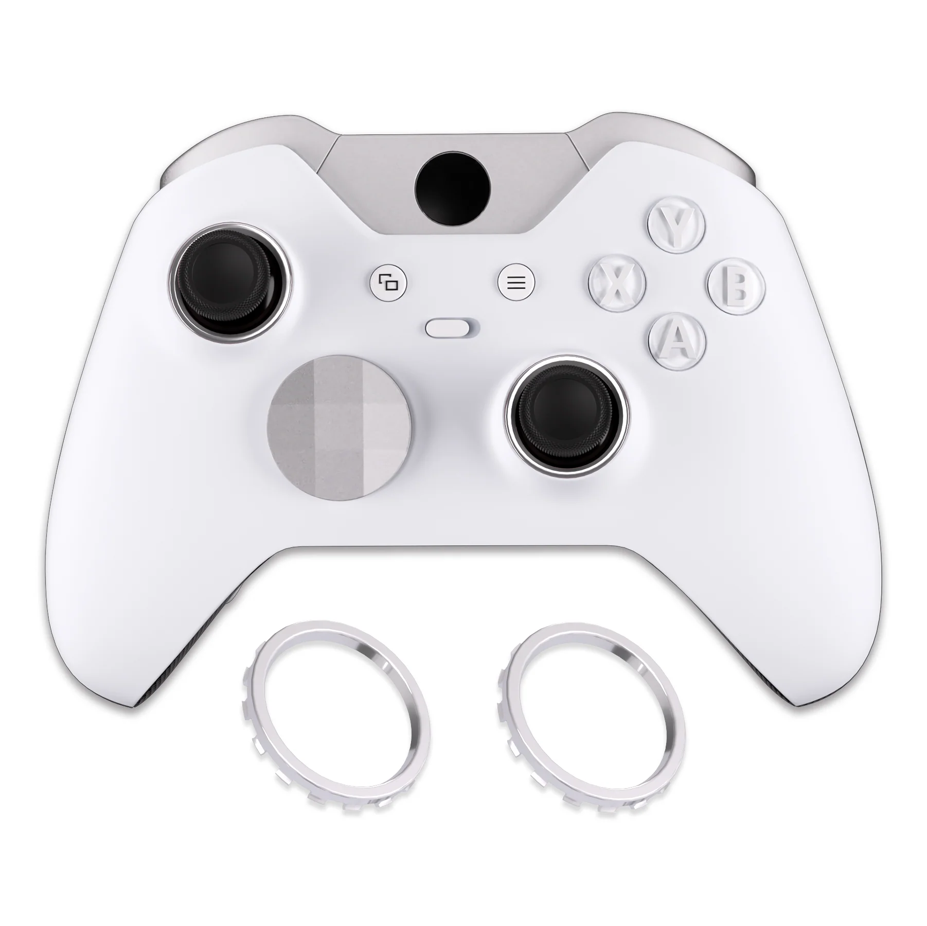 eXtremeRate Custom Accent Rings for Xbox Elite Series 2 Core & for Elite Series 2 & for Xbox One Elite Controller, Compatible with eXtremeRate ASR Version Shell for Xbox Series X/S Controller - Chrome Silver - Image 6