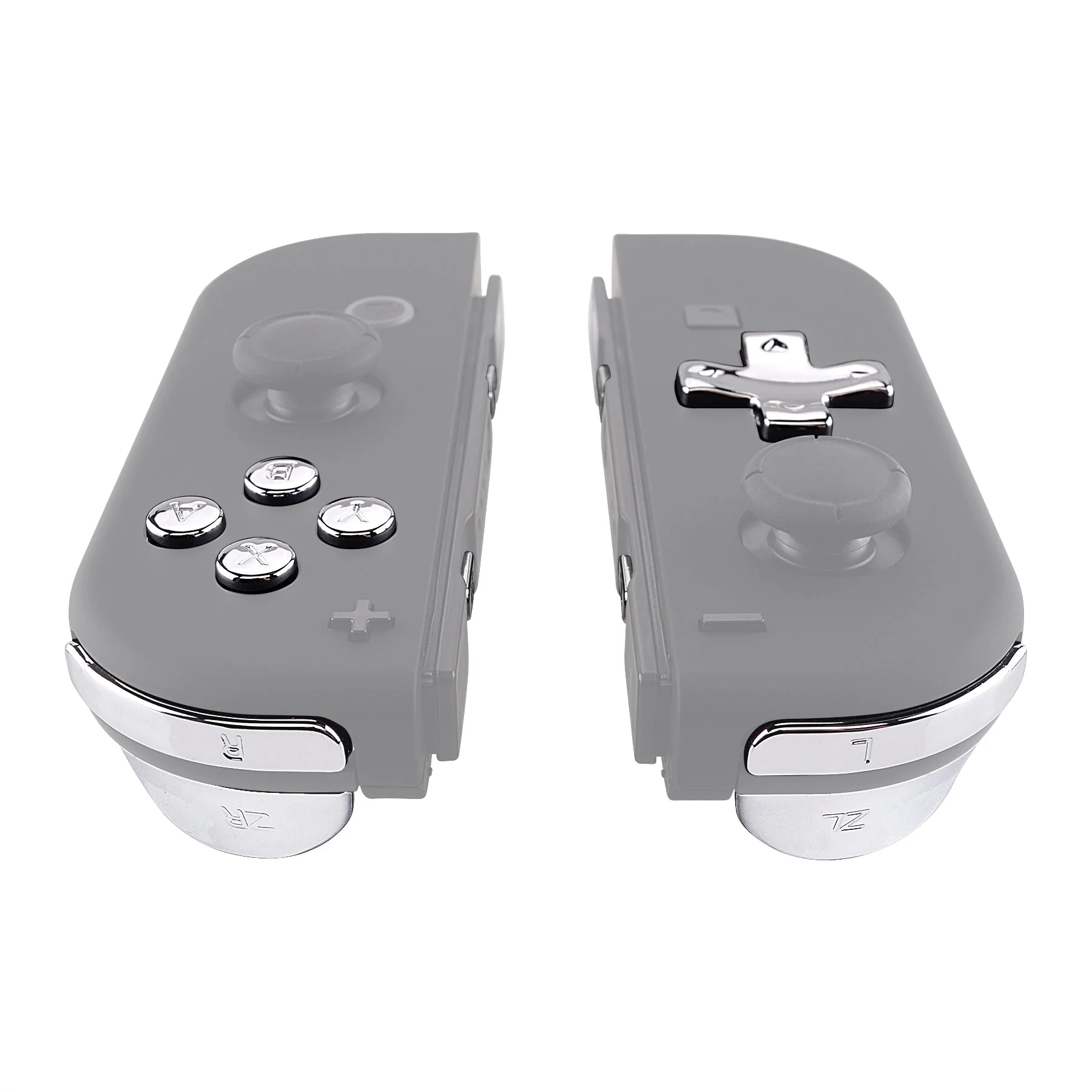 eXtremeRate Dpad Version Replacement Full Set Buttons for Joycon of Switch (D-pad ONLY Fits for eXtremeRate D-pad Shell for Joycon) - Chrome Silver - Image 5