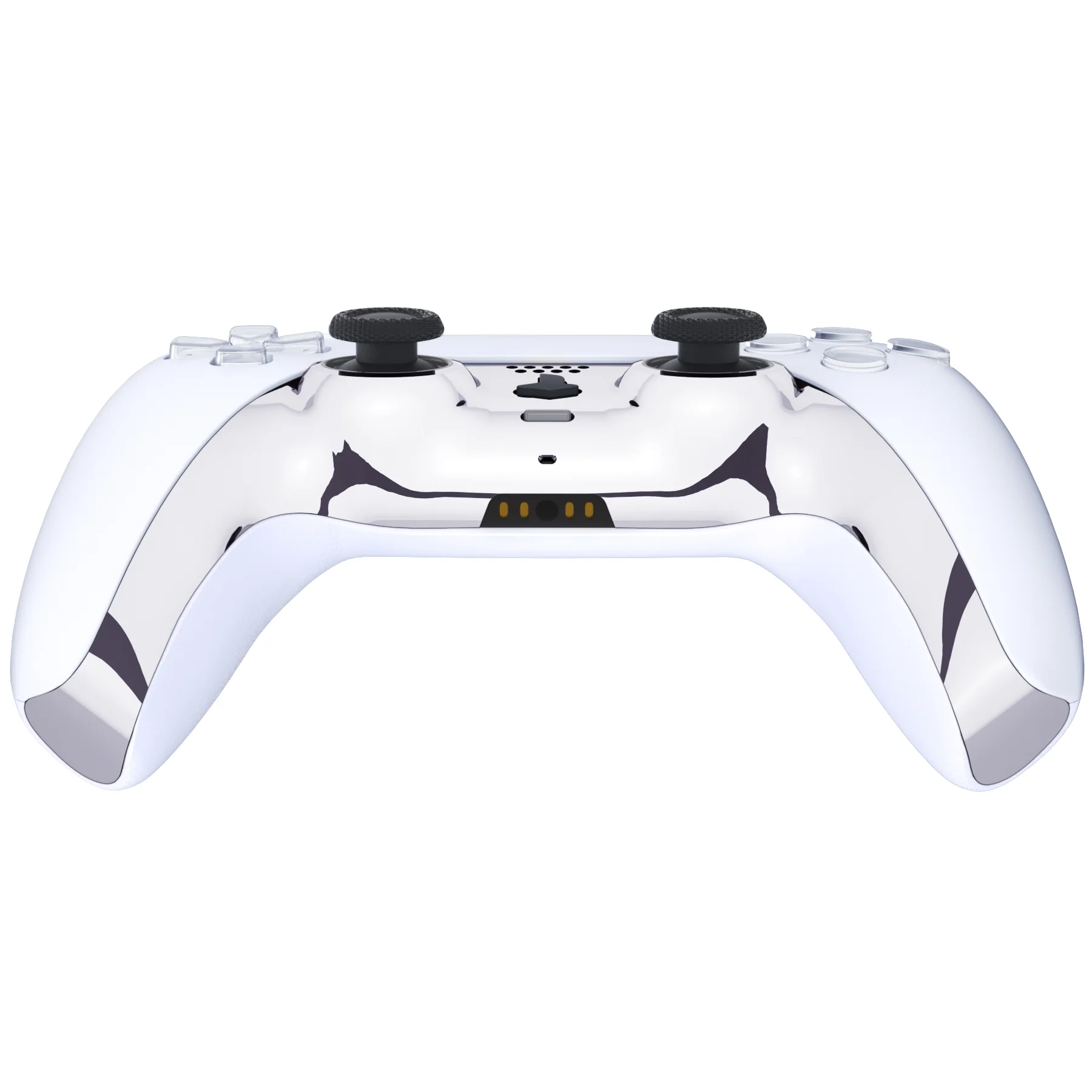 eXtremeRate Replacement Decorative Trim Shell with Accent Rings Compatible with PS5 Controller BDM-010/020/030/040/050 - Chrome Silver Glossy - Image 6