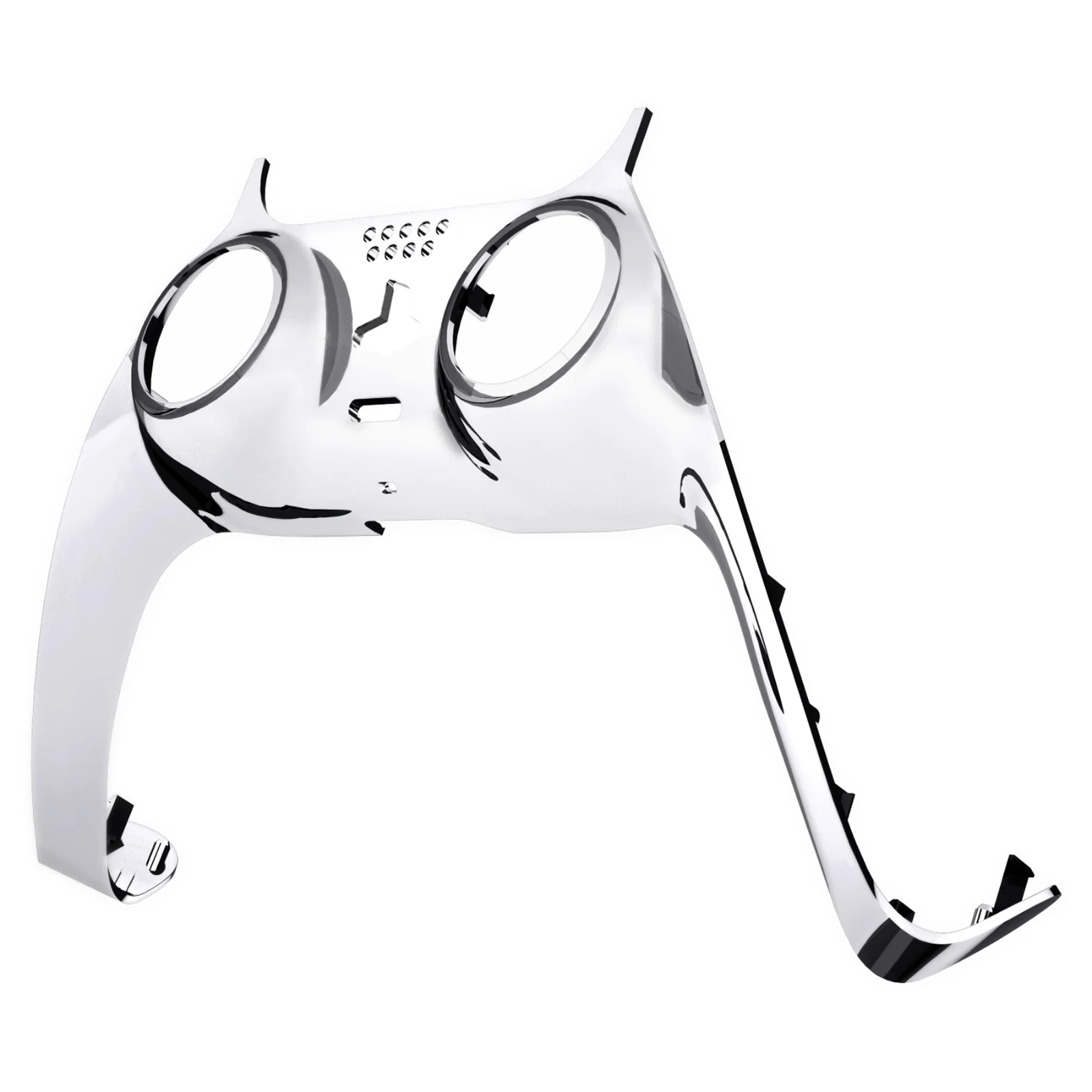 eXtremeRate Replacement Decorative Trim Shell with Accent Rings Compatible with PS5 Controller BDM-010/020/030/040/050 - Chrome Silver Glossy - Image 8