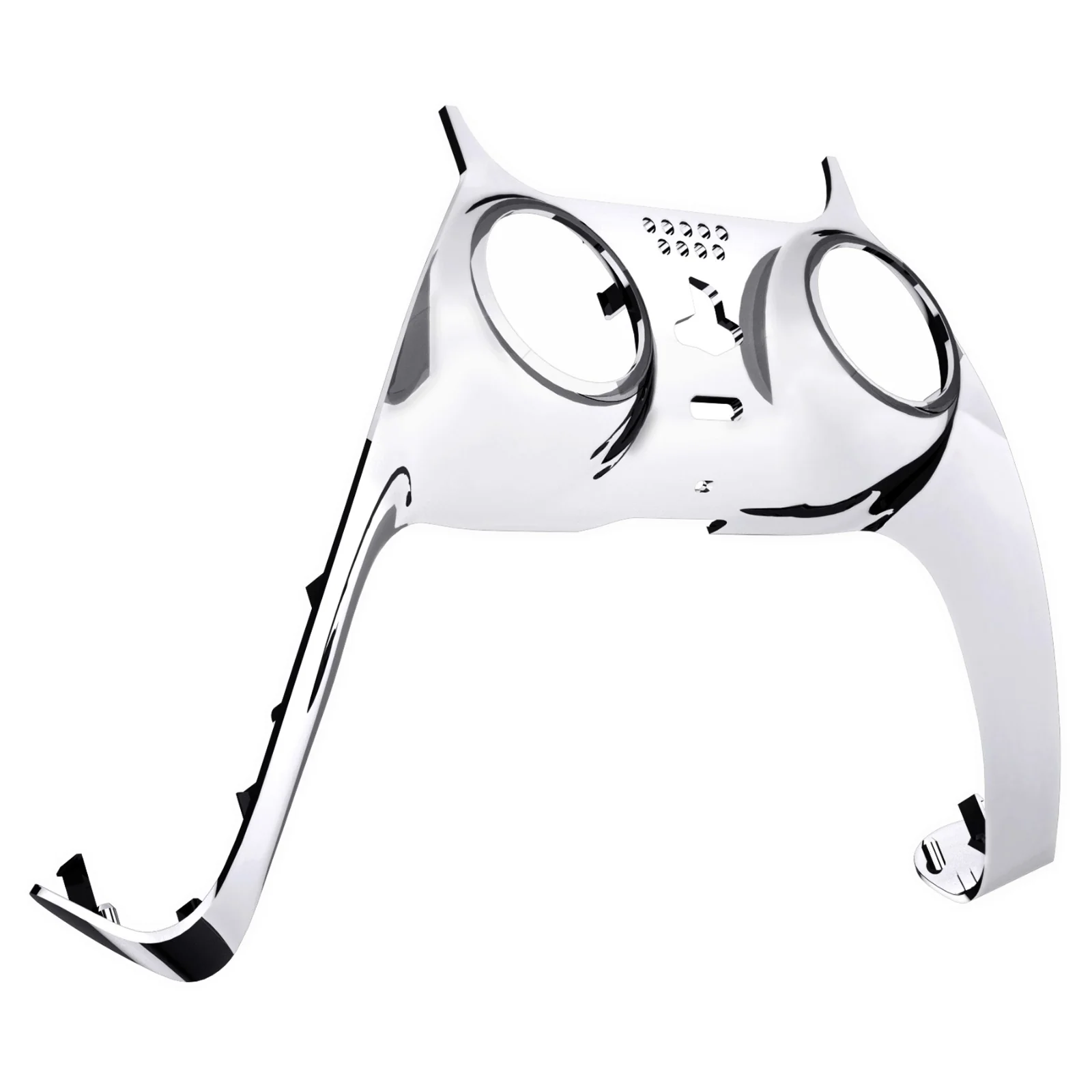 eXtremeRate Replacement Decorative Trim Shell with Accent Rings Compatible with PS5 Controller BDM-010/020/030/040/050 - Chrome Silver Glossy - Image 9