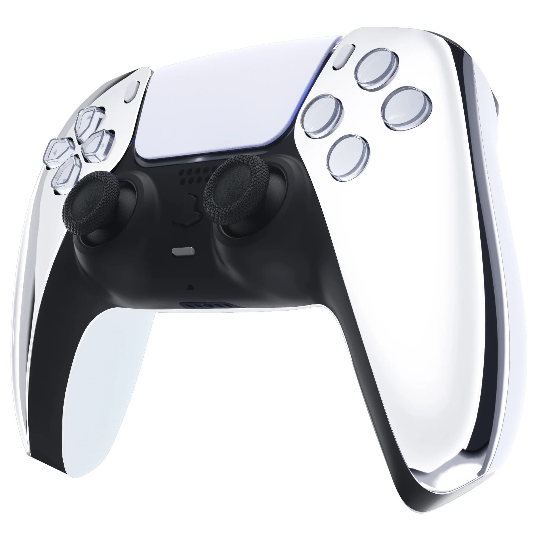 eXtremeRate Replacement Front Housing Shell Compatible with PS5 Controller BDM-010/020/030/040/050 - Chrome Silver Glossy - Image 4